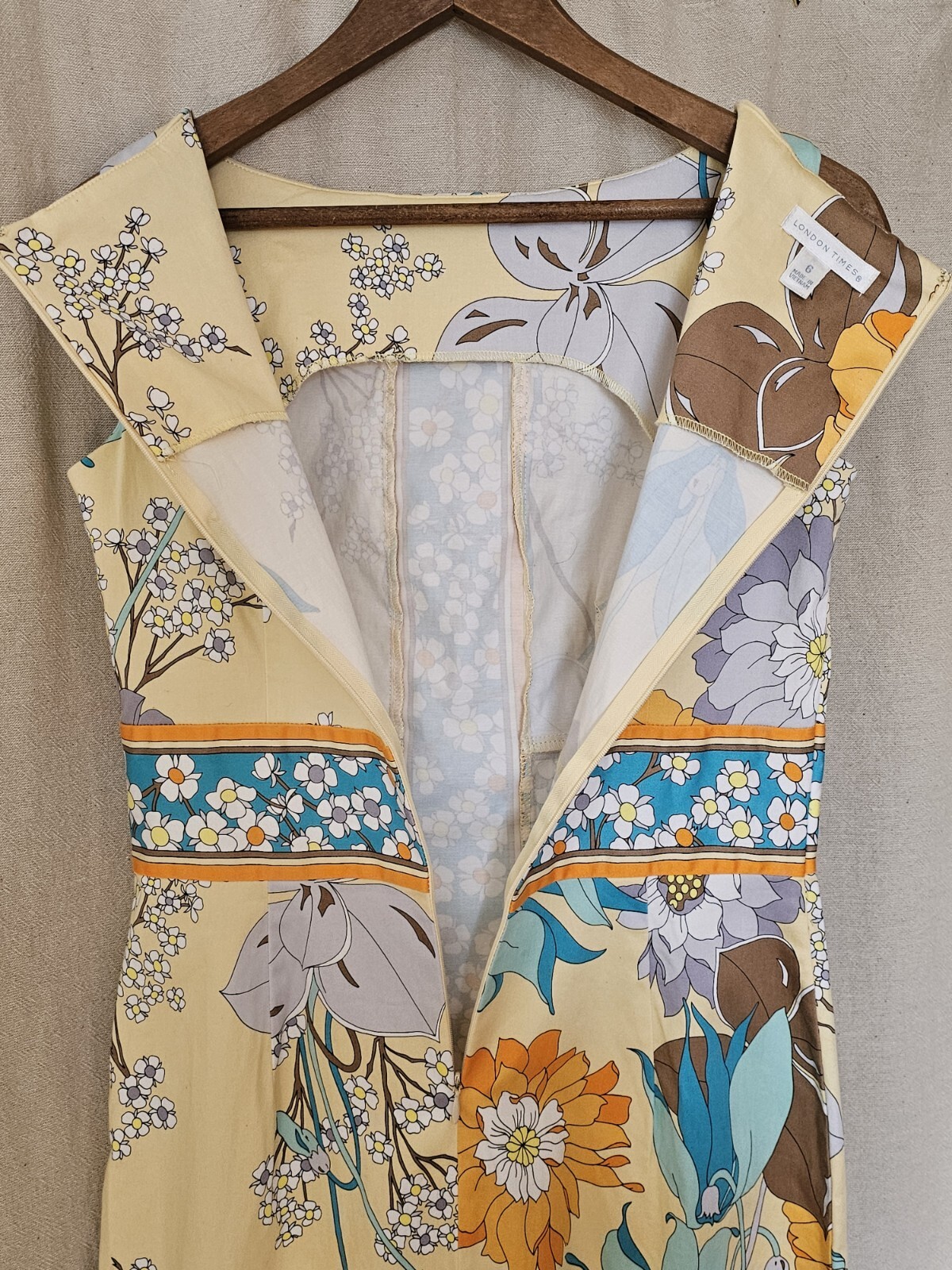London Times Maggie Dress Sz 6 Women’s Floral Sheath Vintage Measurements 👇