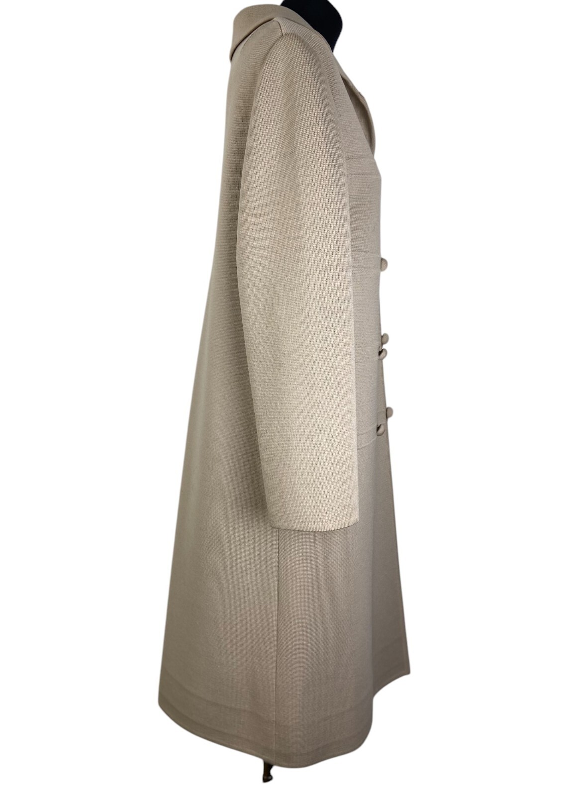Vintage 60s Sweater Coat | Ivory hued knitted coat | Elegant Accessory | Size M