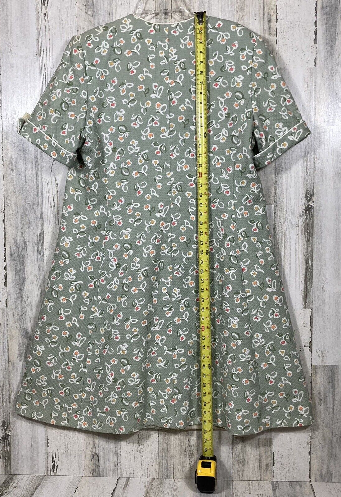 William Pearson Shift House Dress Woman XL Green Orange White Knee Length