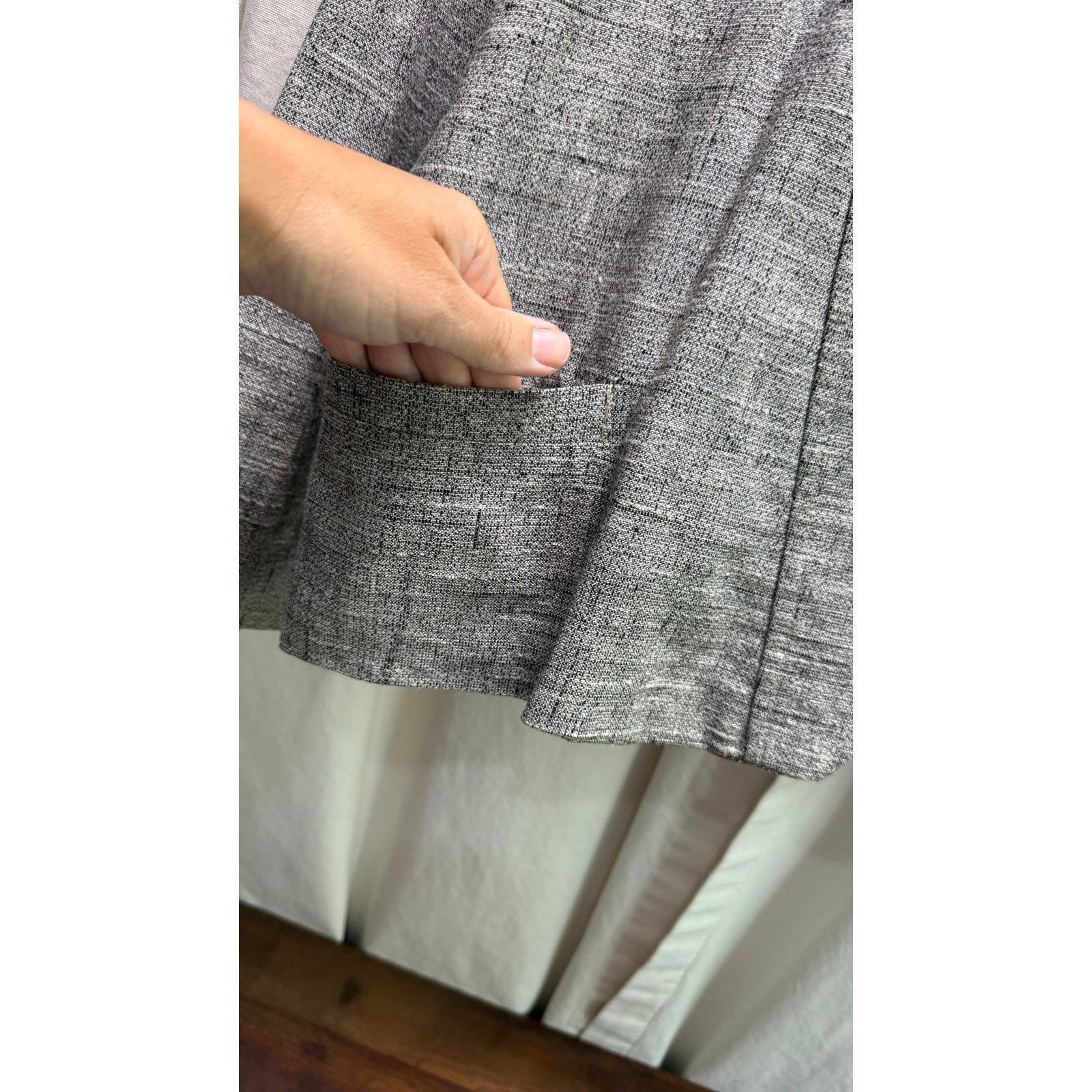 Vintage Single Stitch Made in Italy Blazer Gray & White Tweed Euro Size 42