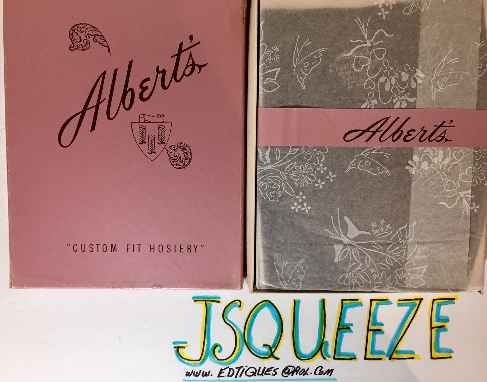 13 Pairs ALBERT’S Vintage NYLON STOCKINGS Crystal Clear 15 DENIER 8½ X 31” Brown