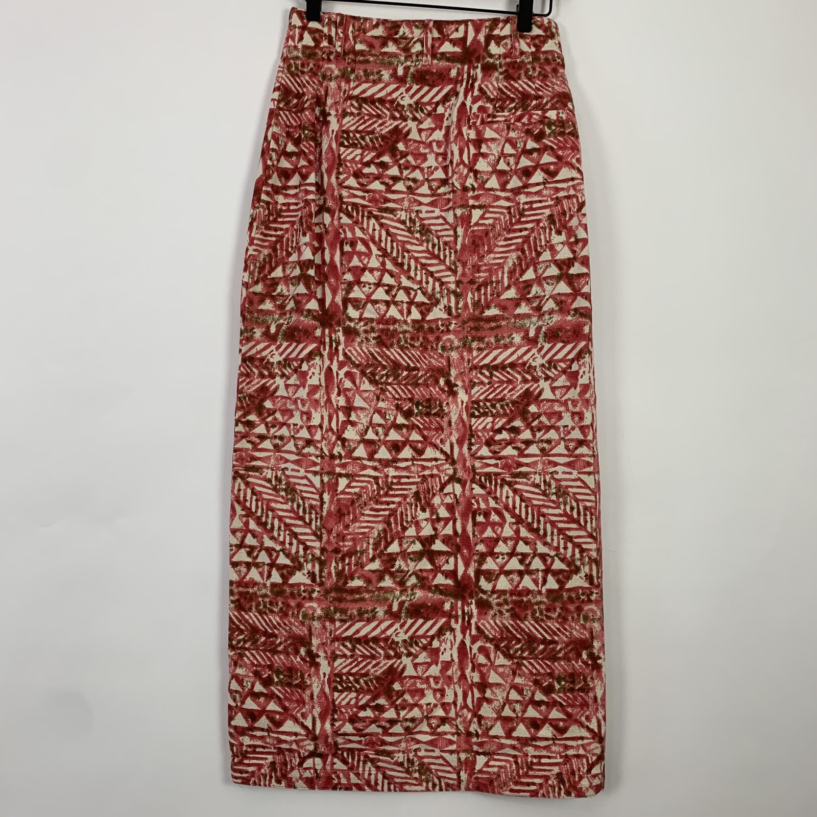 Vintage 90s Womens 4 Cambridge Dry Goods Geometric Boho Print Wrap Maxi Skirt