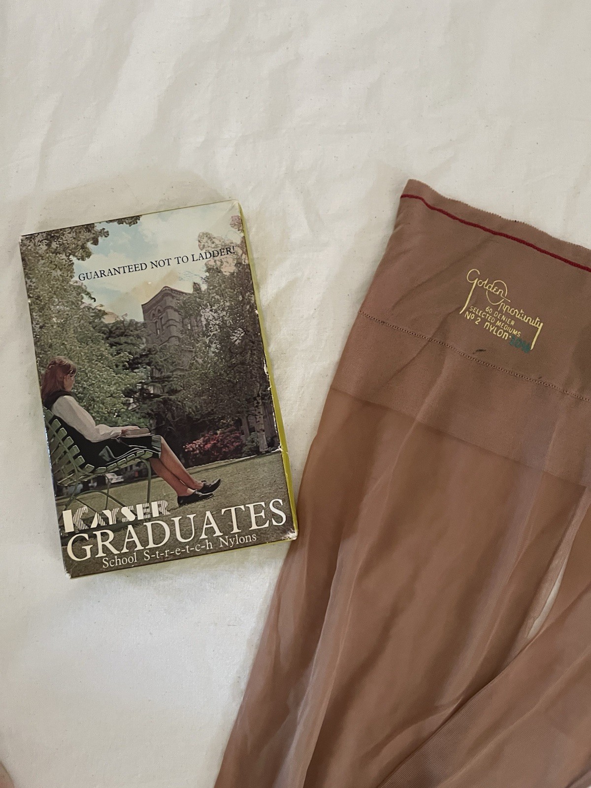 Vintage 1960s Kayser Graduates Bri-NYLONS Garter Hosiery Stockings SABLE School