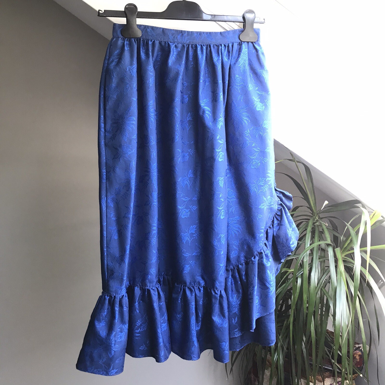 Vintage H Bar C California Ranchwear Skirt Ruffled Rodeo Rockabilly Jacquard 26″