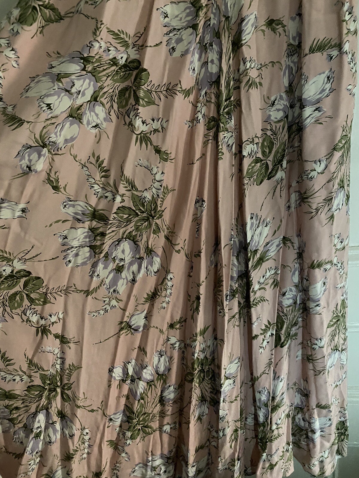 Vintage Carol Anderson Pink Floral Dress Belted 3 Button Shoulder Pads S/M USA