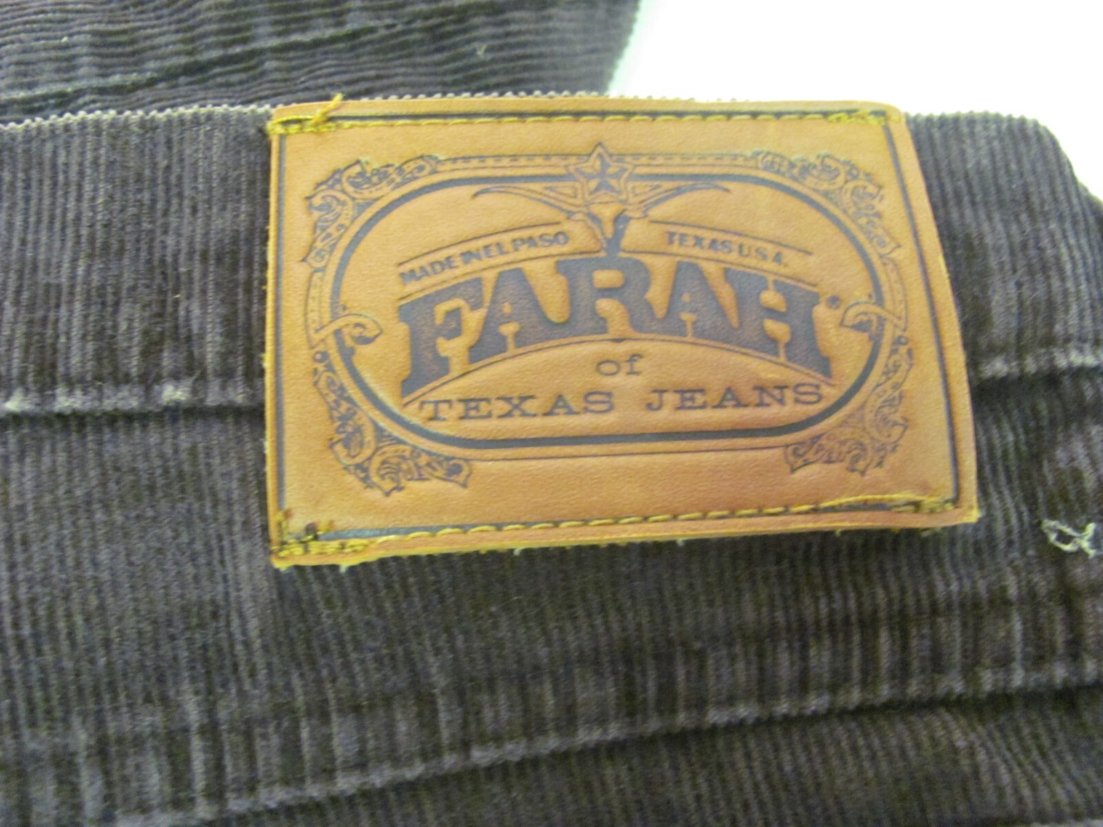 Vintage Farah of Texas Jeans Corduroy Brown Pants – 34″ – Made in El Paso