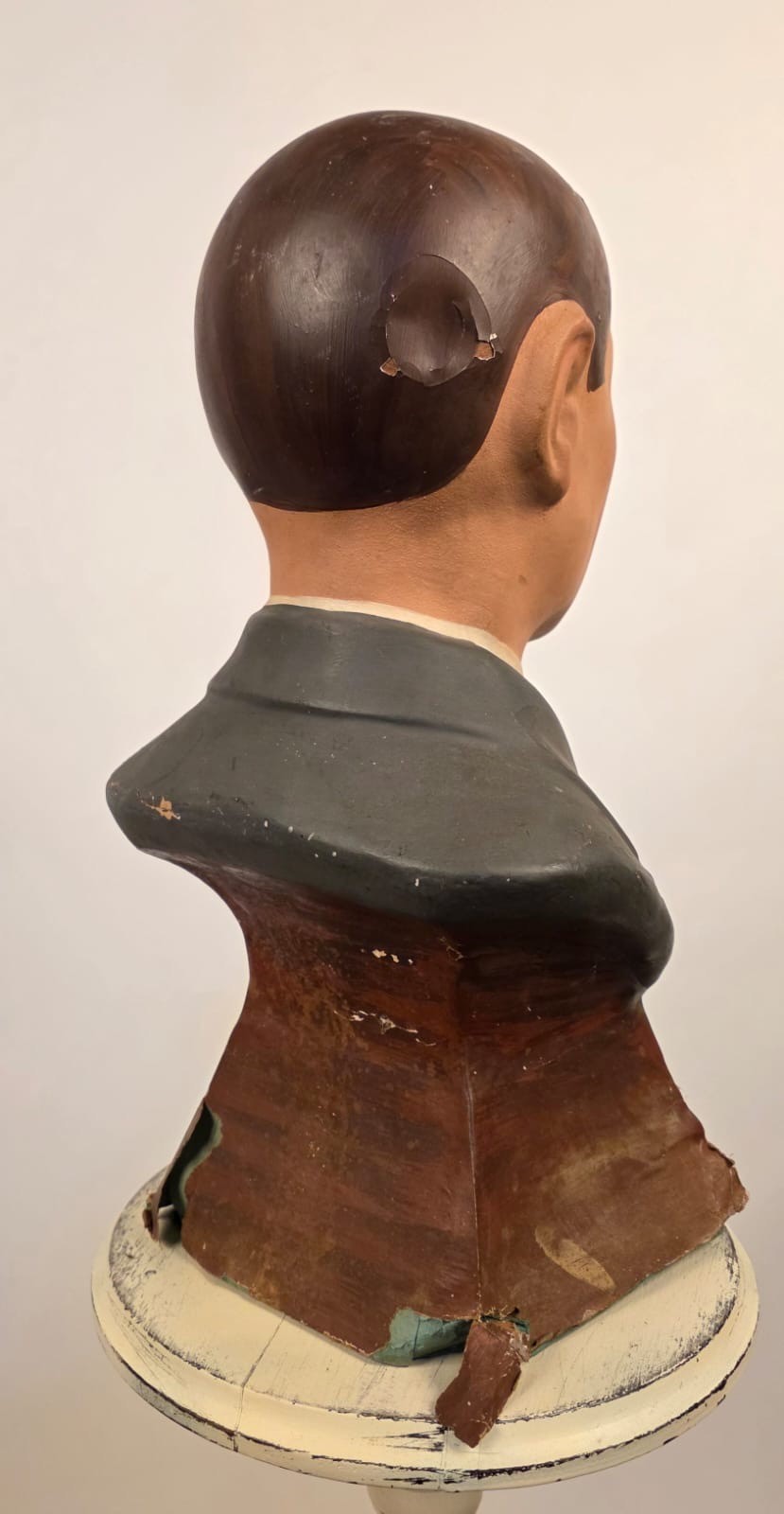 ANTIQUE 1920’S HAND PAINTED PAPER MACHE MALE MANNEQUIN HEAD STORE DISPLAY