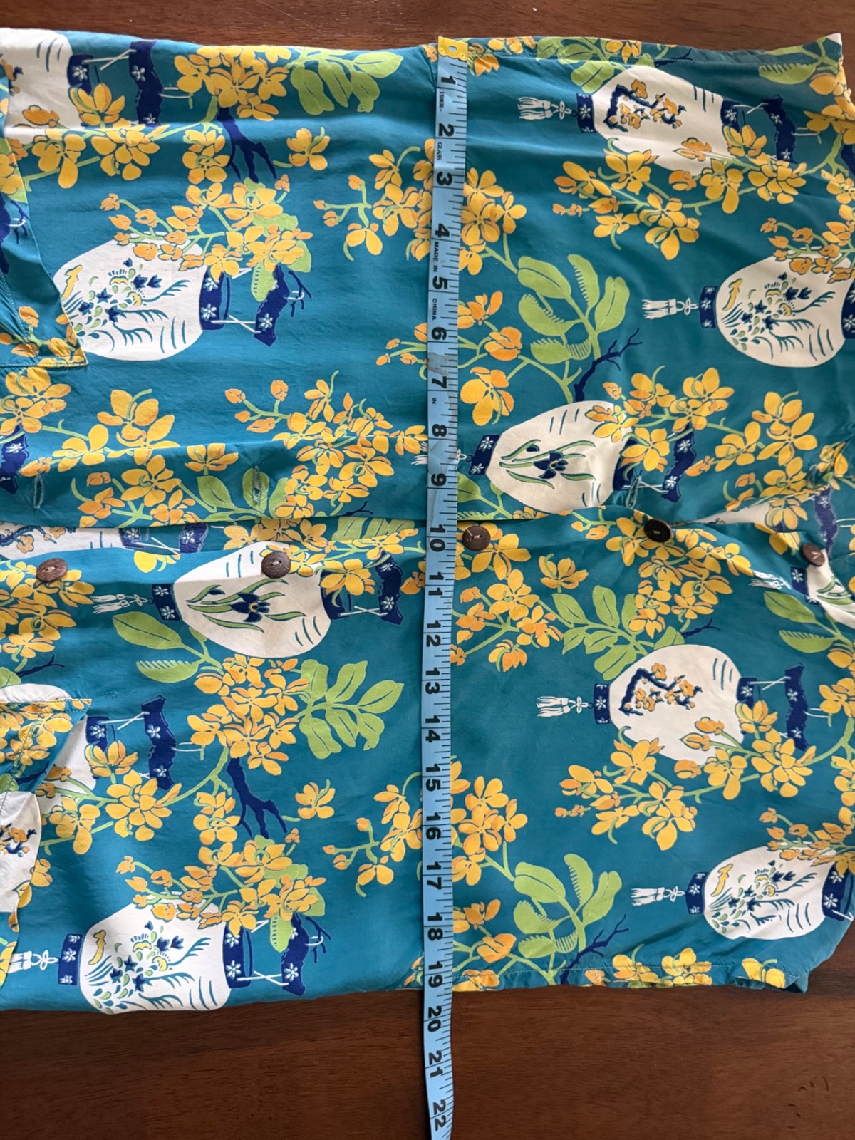 Vintage 1960s Surf ’n Sand Hawaiian Aloha Blouse Lantern Print Honolulu M/L