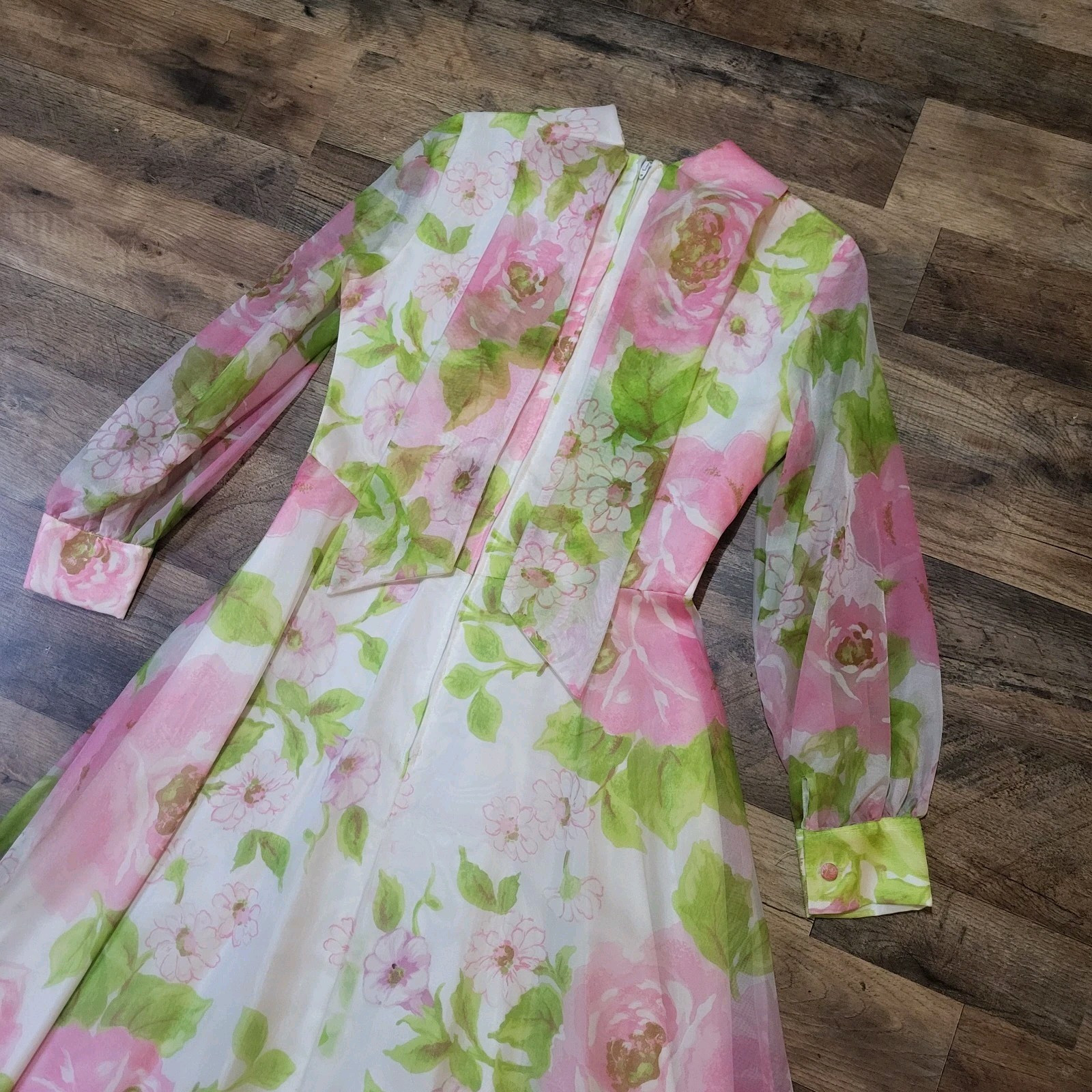 Vintage Avalon Classics Longsleeve Floral Maxi Gown Size 12