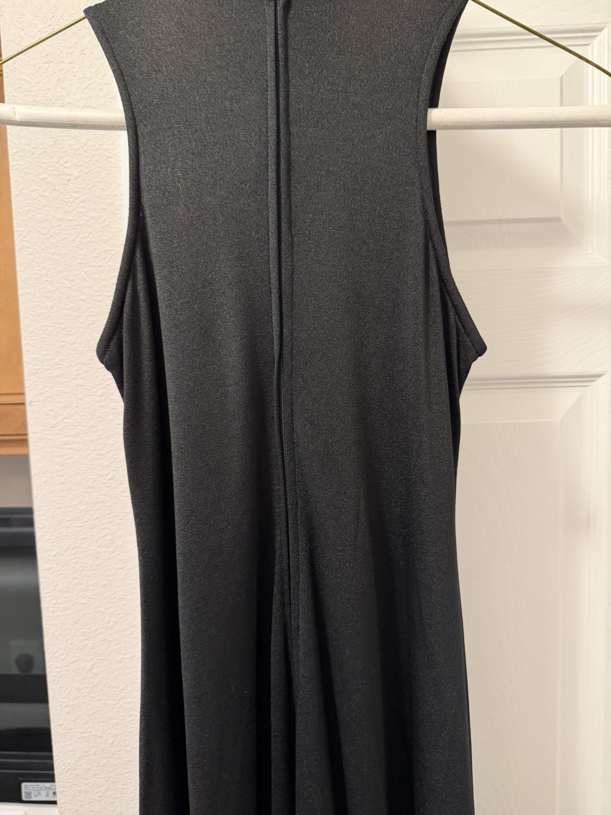 VINTAGE 1970s Joy Stevens California Maxi Long Dress Black Sleeveless