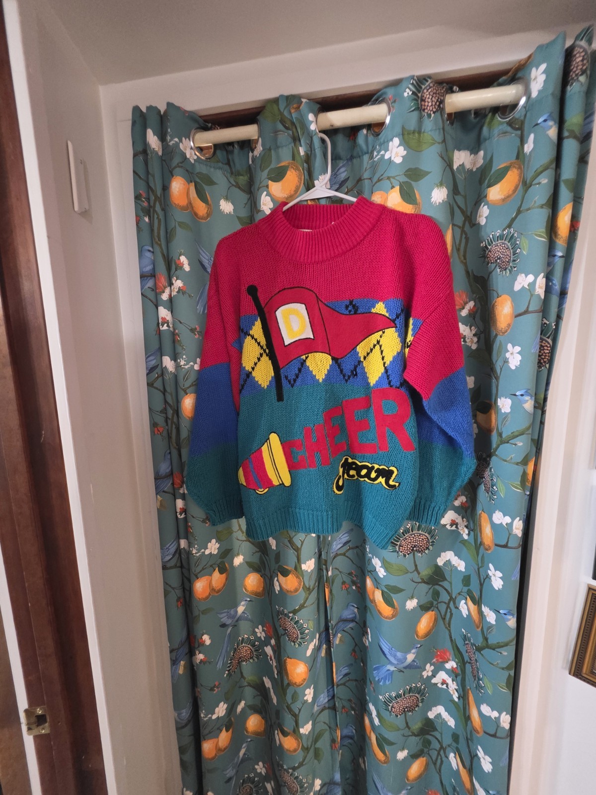Vintage Diana Marco Cheer Sweater Woman’s Size 38/18W 100% Acrylic Made In Korea