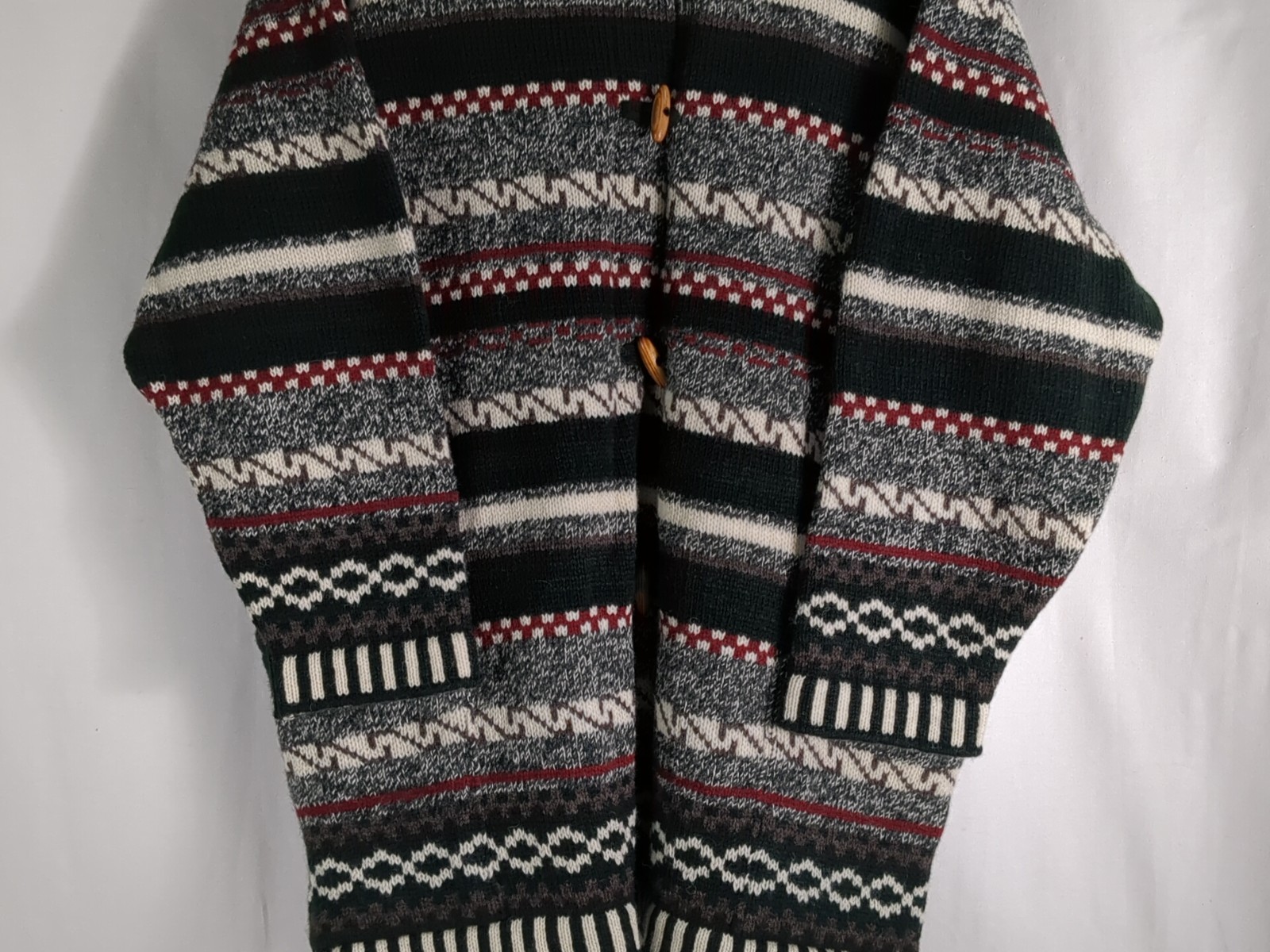 NWT Bay Road New Zealand 100% Wool Multicolor Collared Cardigan Sweater M