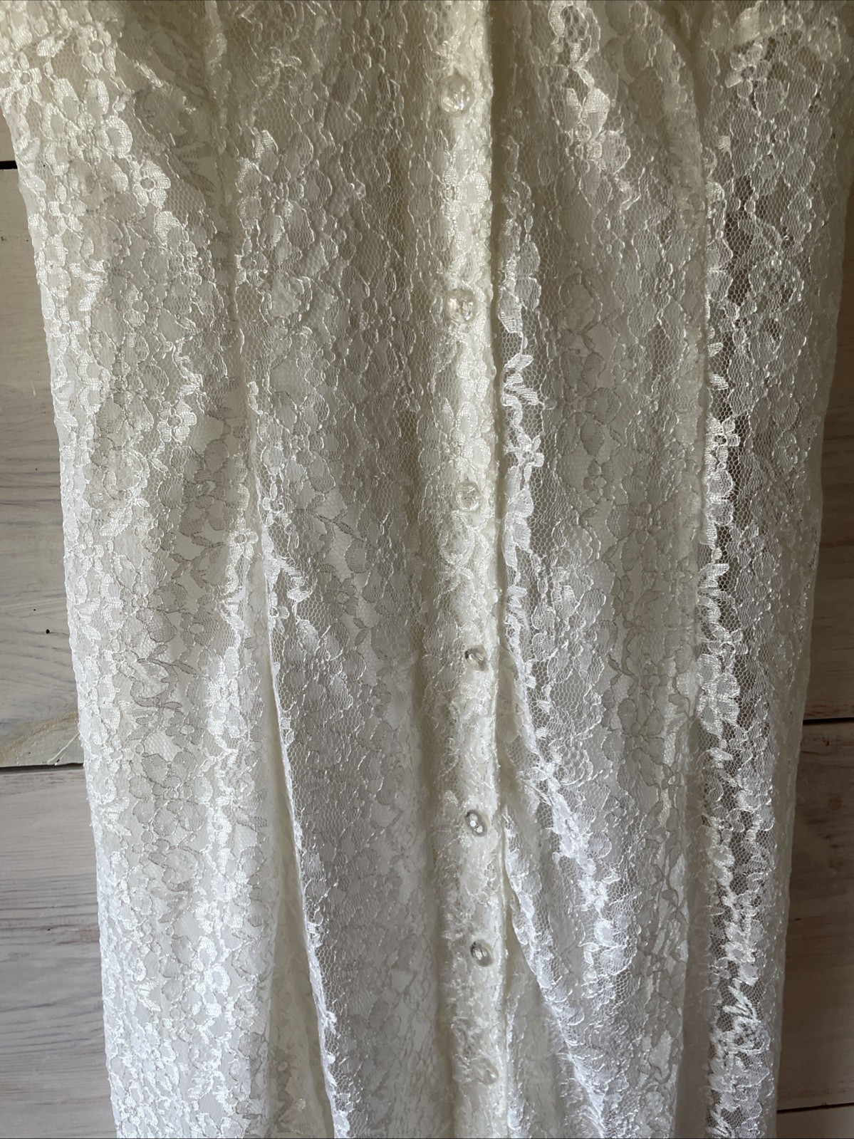Long White Lacey 1996 Vintage Wedding Dress Sarah Richards Boho Victorian