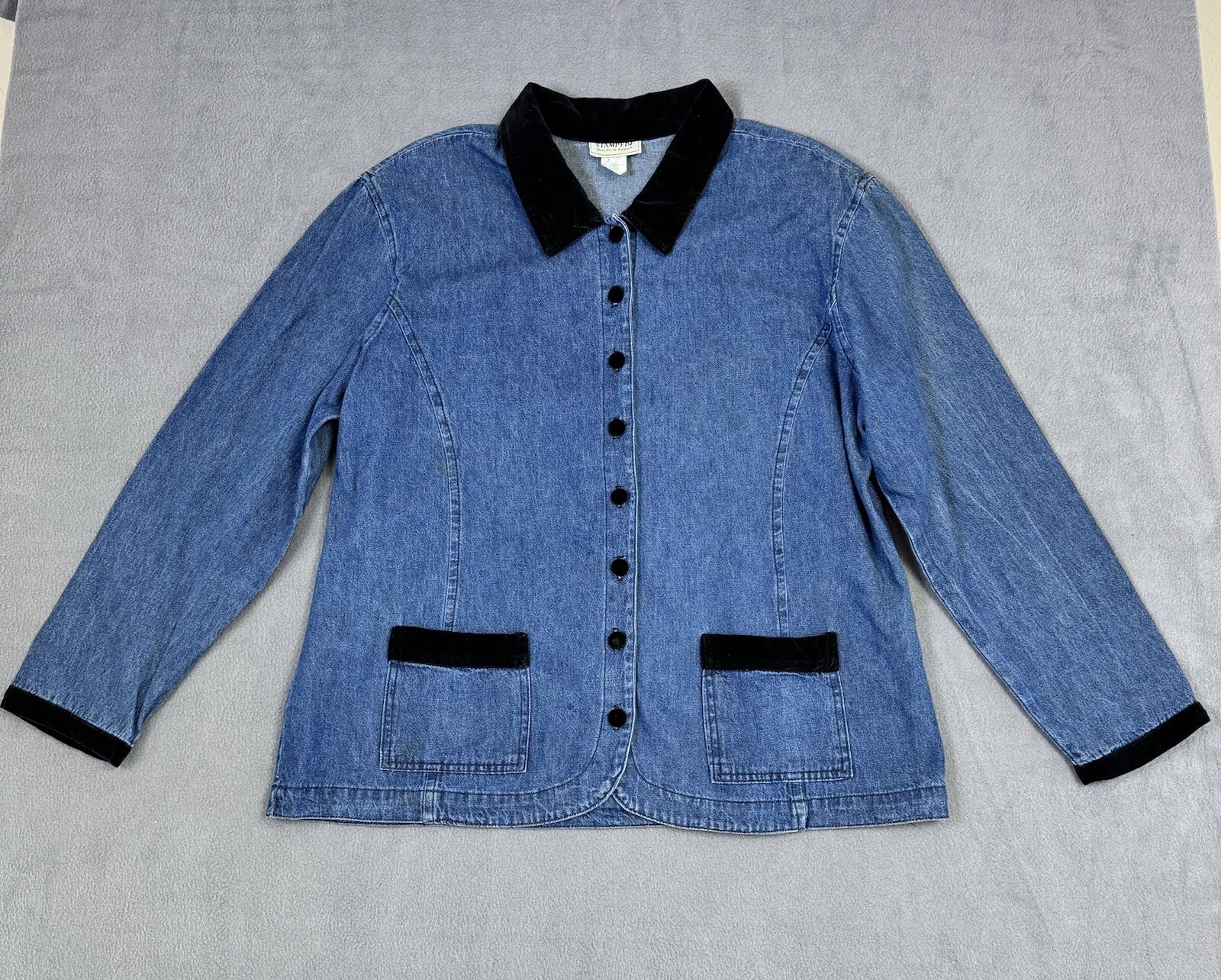 VINTAGE Stampede Denim Jacket, Button Up, USA Made, Western, Women’s Large