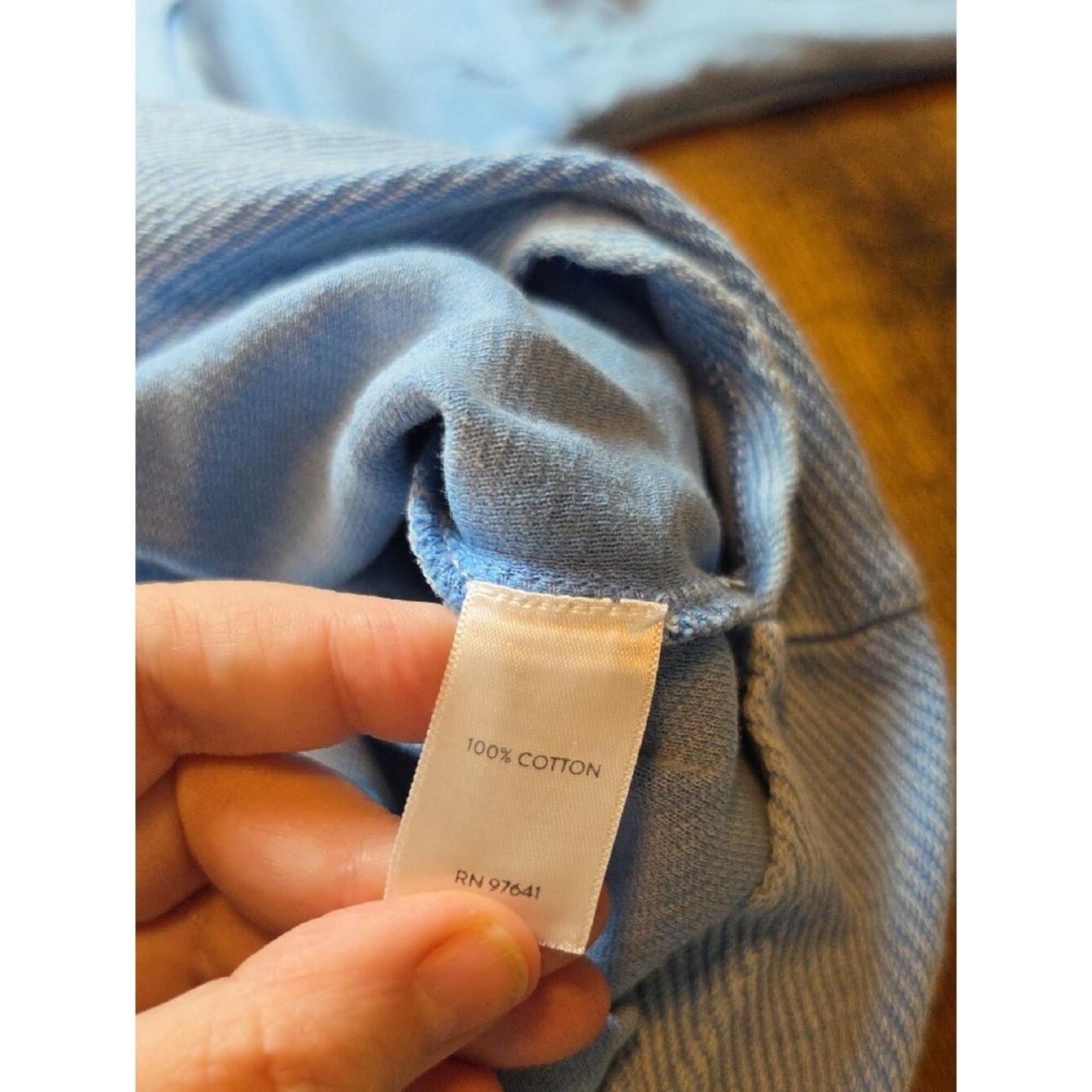J.JILL | Blue Cotton Boxy Ribbed Panel Lightweight Pullover Sweatshirt Top | XL