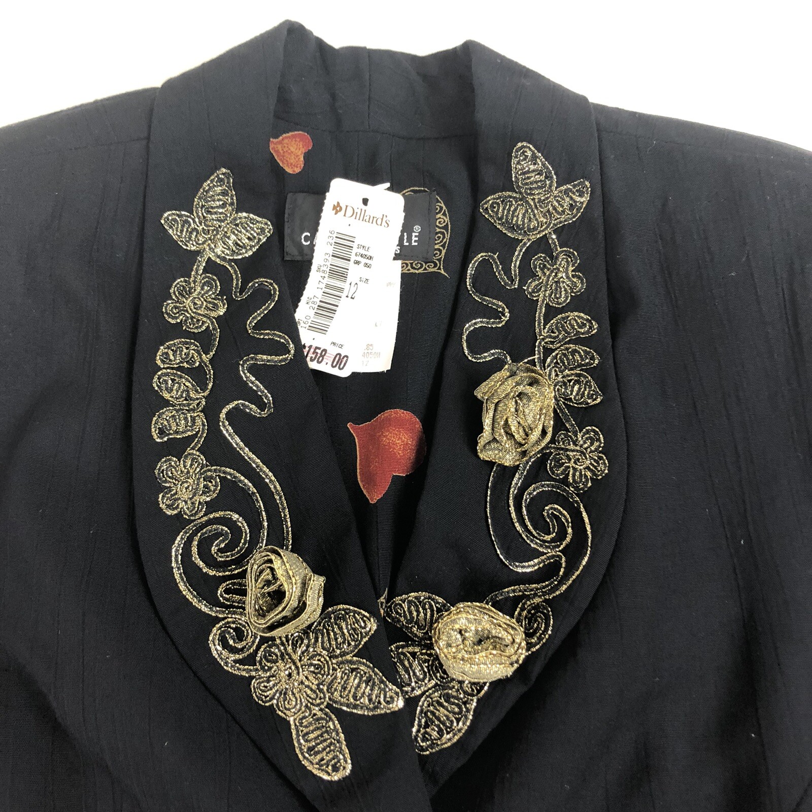 Vtg 90s Carole Little Blazer Jacket Sz 12 Hearts Roses Paris Love New Old Stock