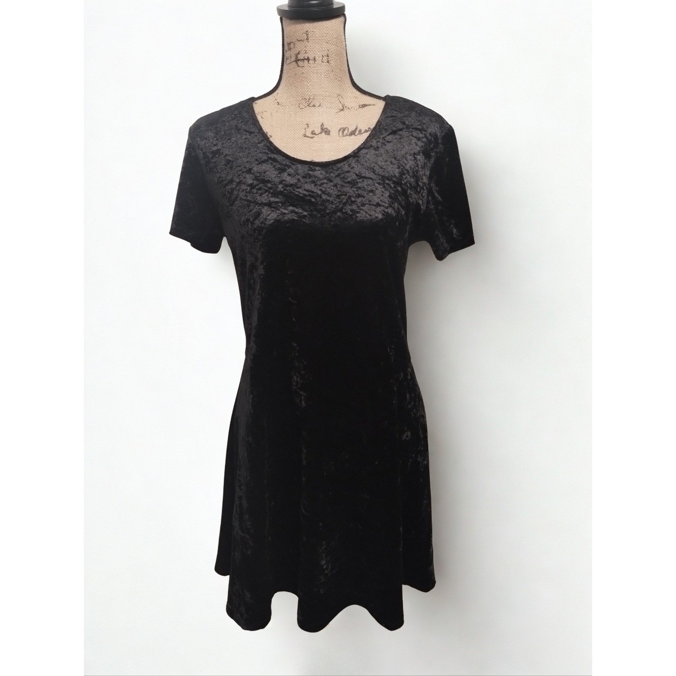 Vintage 90s Y2K Whimsy Goth Crush Velvet Dress Women’s Size 8