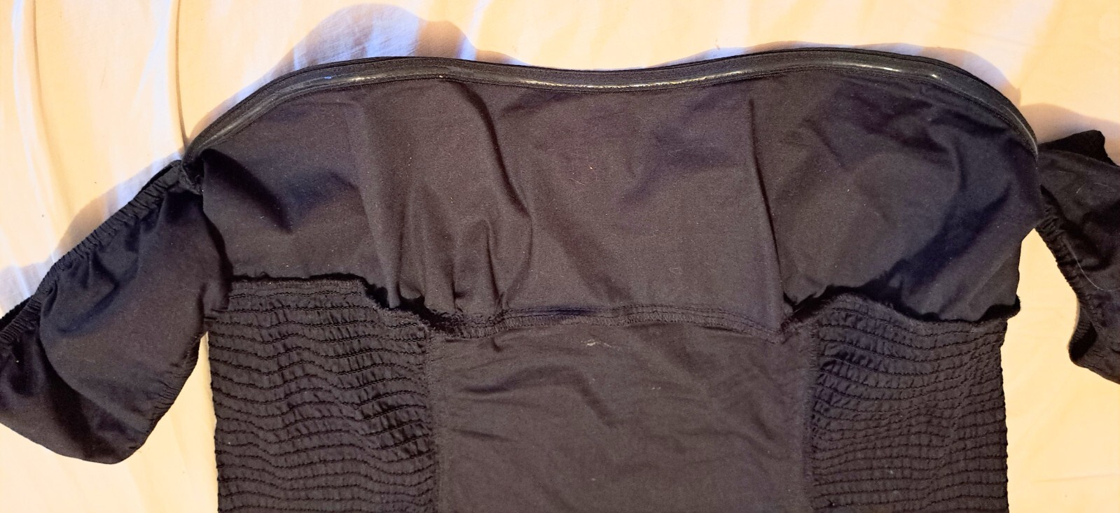 VTG GUESS WOMEN’S Black XL Structured Off the Shoulder Top COTTON BLEND