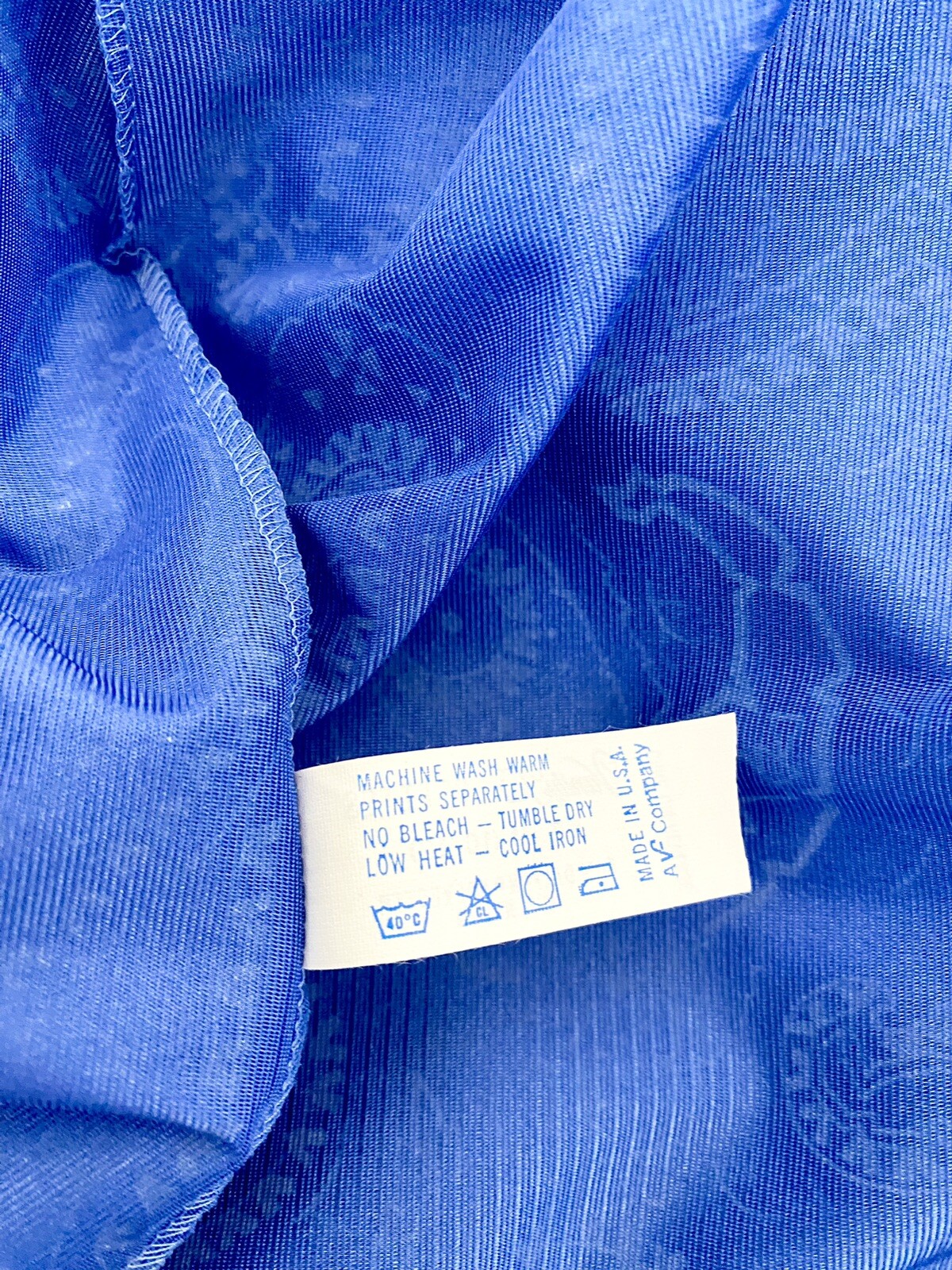 NWT Vintage Vanity Fair Long Blue Satin Robe House Coat Peignoir Womens Petite M