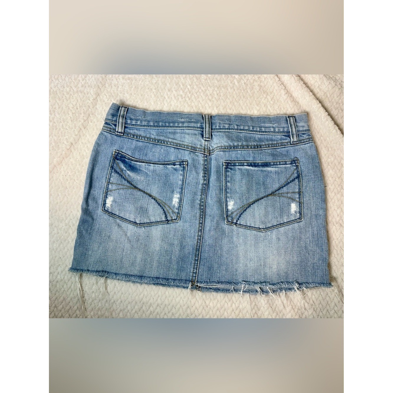 Old Navy Light Blue Distressed Denim Mini Skirt Y2K style