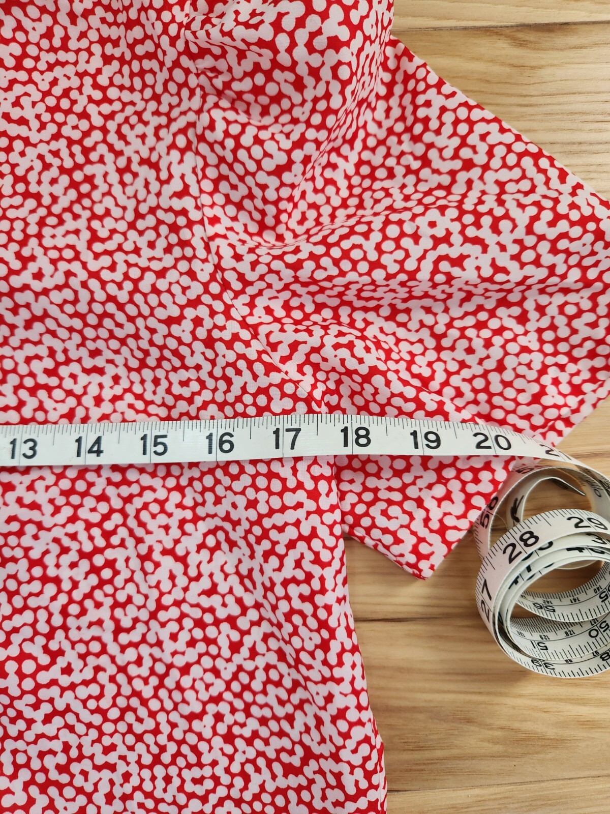 VINTAGE Lucky Winner 1970s Blouse Red And White Polka Dots Puff Sleeve Retro Top