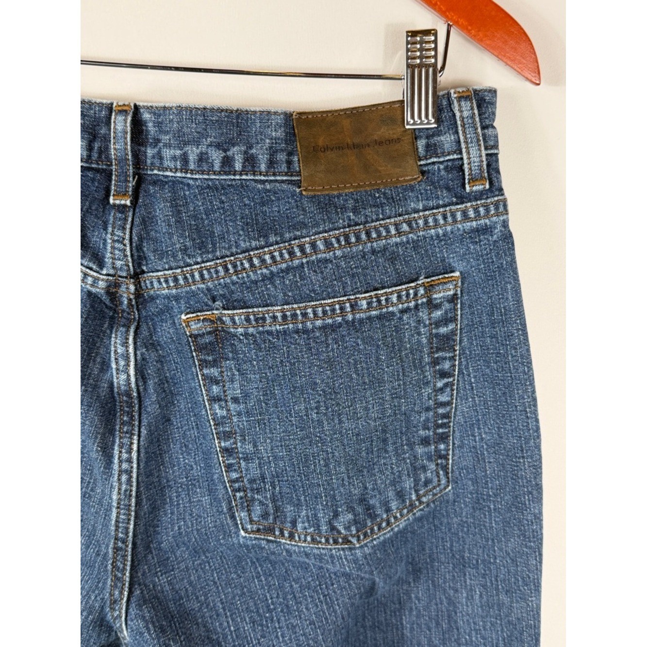 VTG Calvin Klein Calvin Boot Double Stone Jeans Womens Size 10. Inseam 32 in