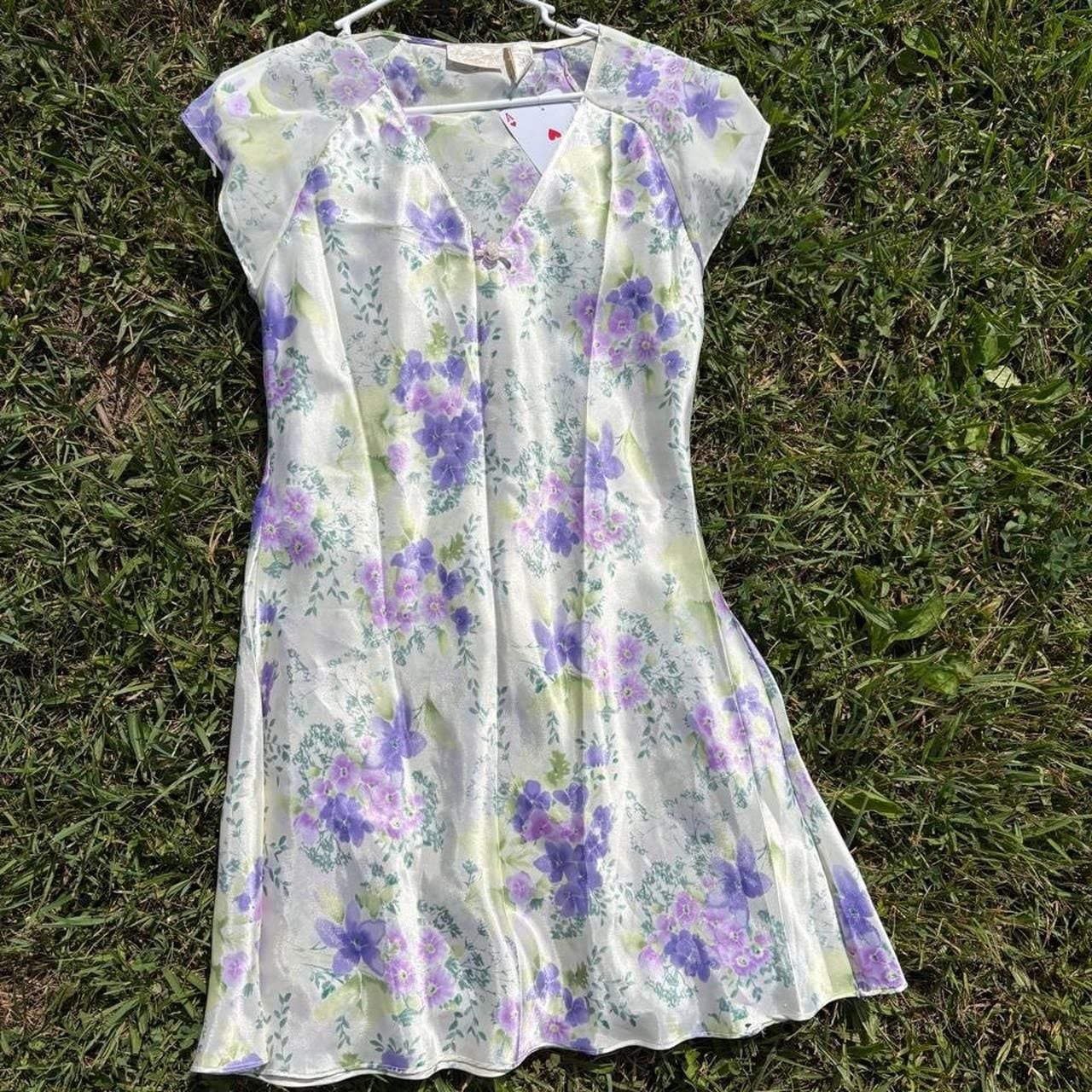 Vintage Inner Most Floral Satin Slip Dress Medium