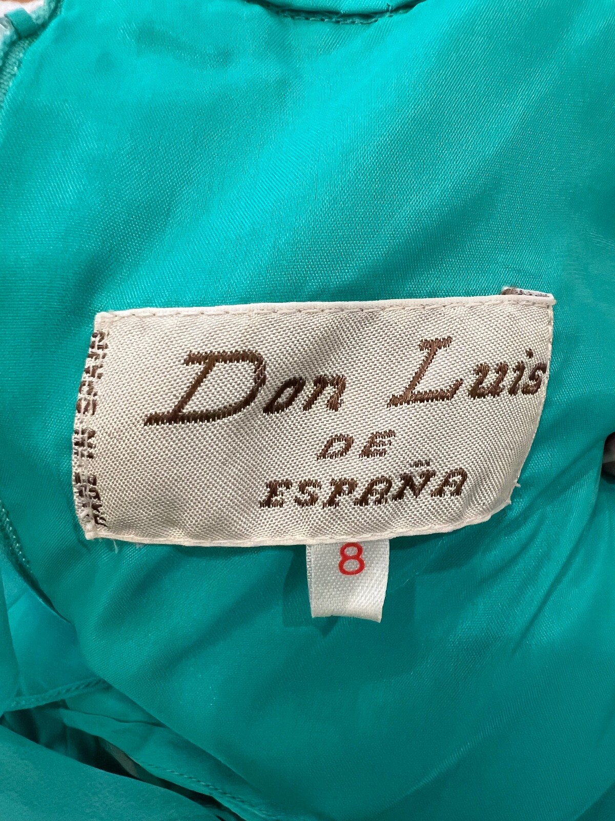 Vintage Don Luis De Espana Turquoise Chiffon Gown