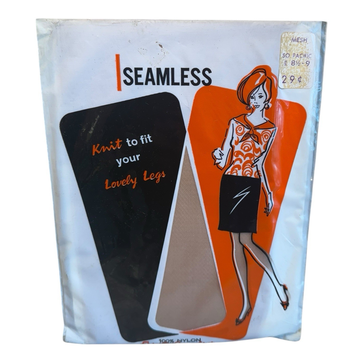 Vintage Seamless 100% Nylon Seamless Stockings First Quality So Pacific 8 1/2-9