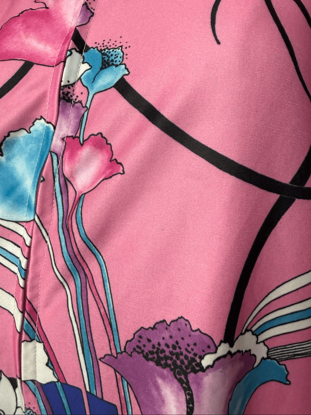 Vintage 90s does 70s Plus Size Caftan Groovy L XL Floral Psychedelic MCM READ