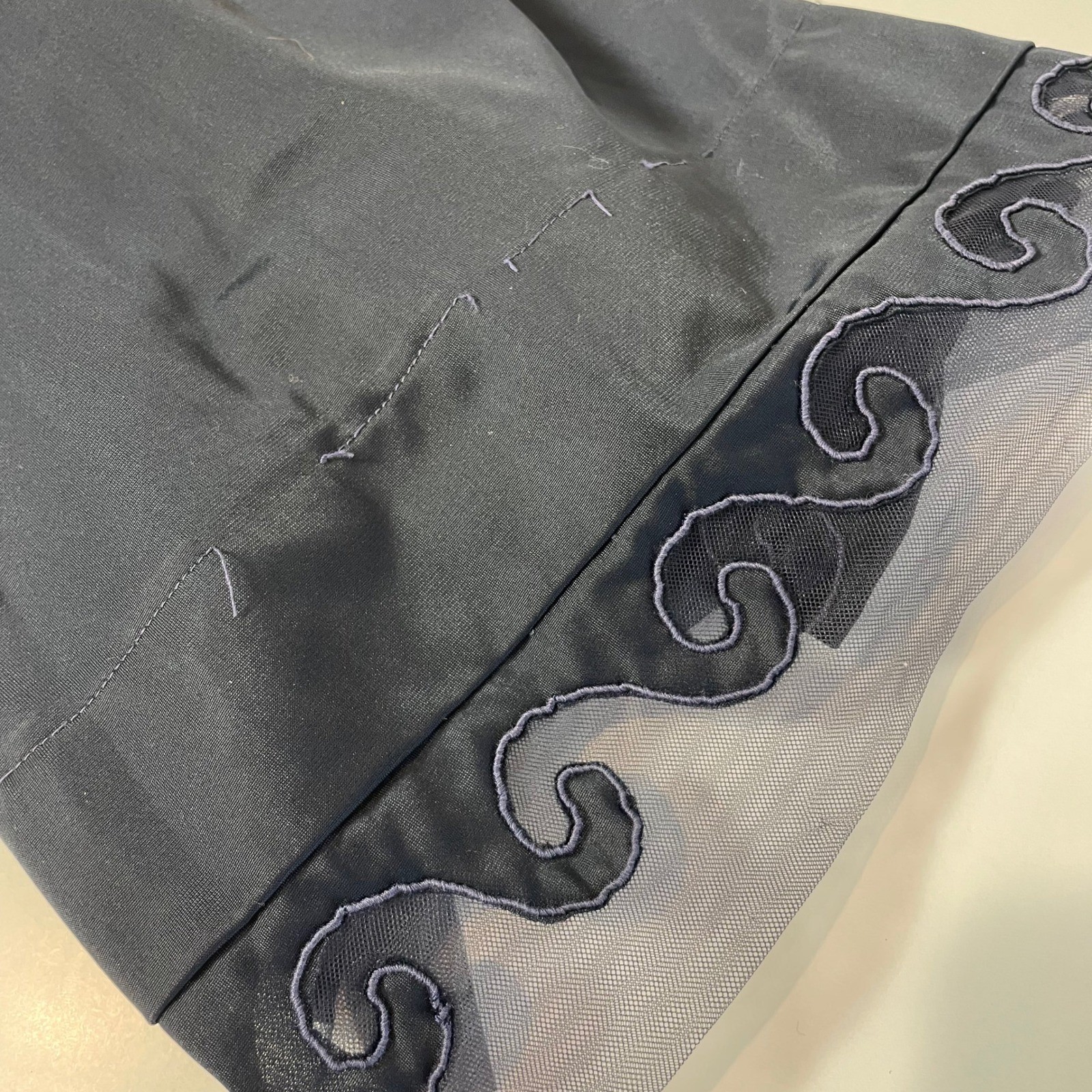 Yoland’s Vintage Sleeveless Cami Lace Nightdress Navy Black Spaghetti Straps 36