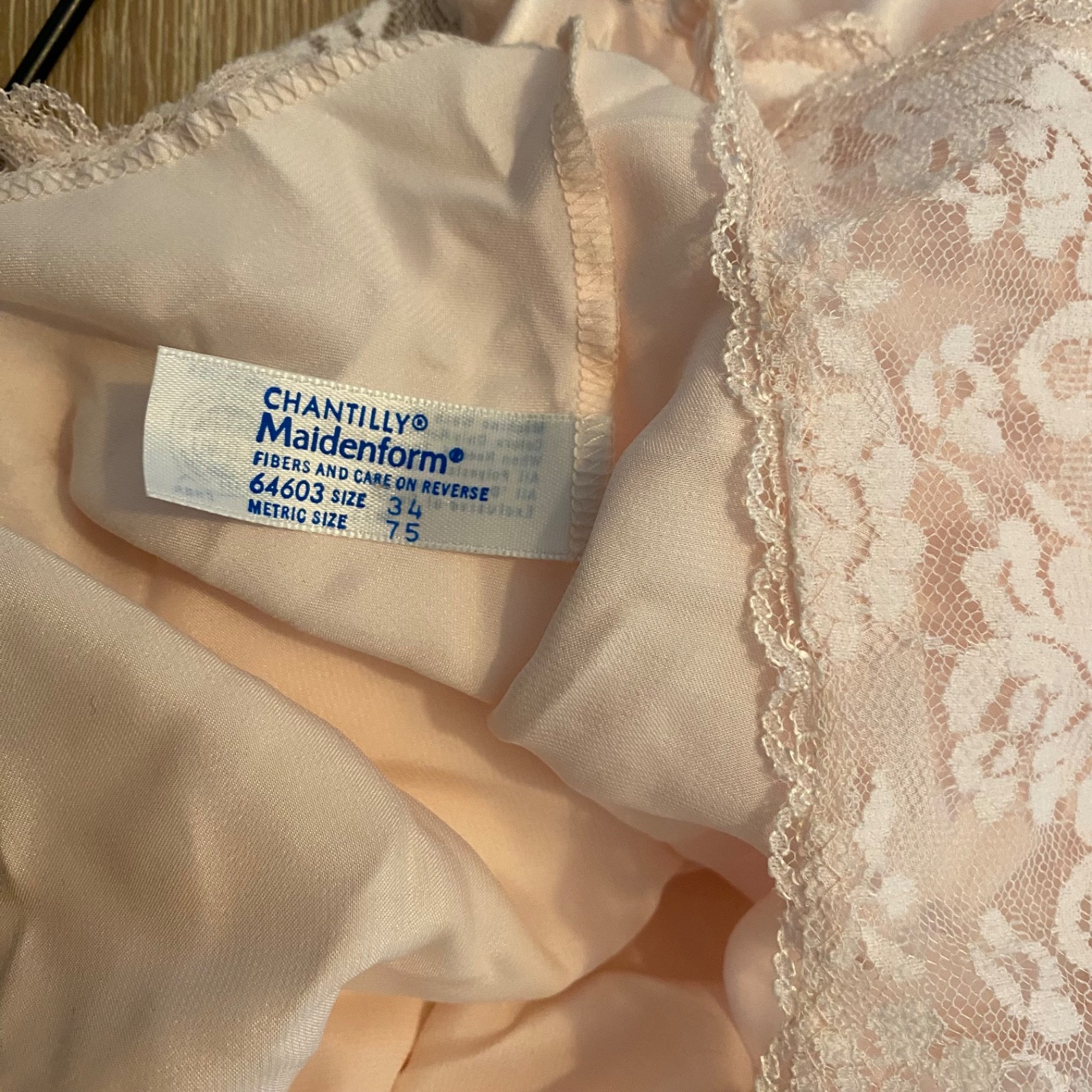 Vintage Maidenform Chantilly Camisole Sz 34 And Slip Sz M Set Pink Lace Dainty