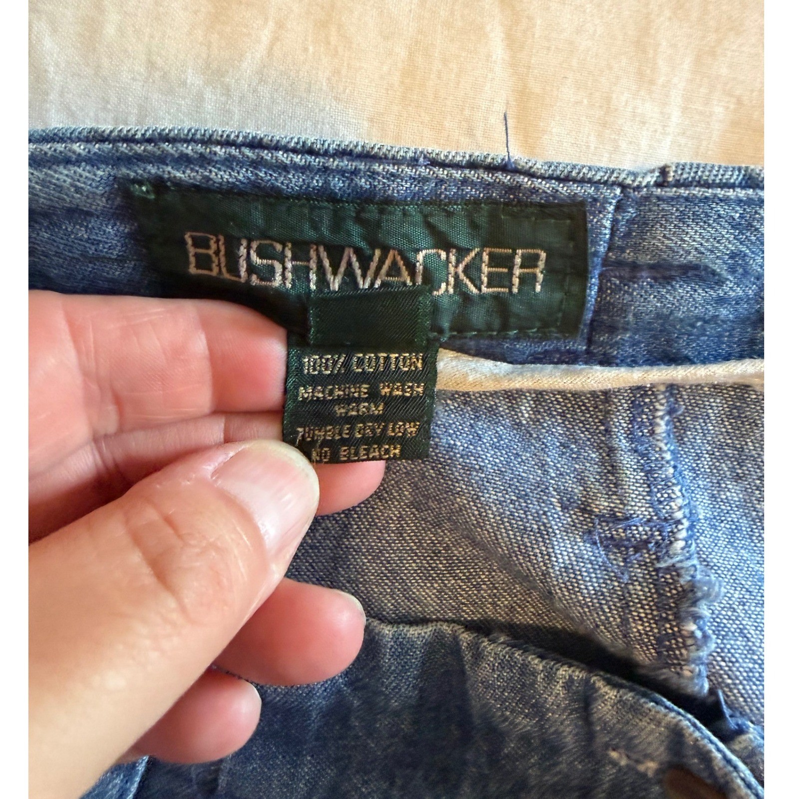Vintage Bushwacker USA Denim Maxi Skirt Blue 100% Cotton Pleated High Rise 10