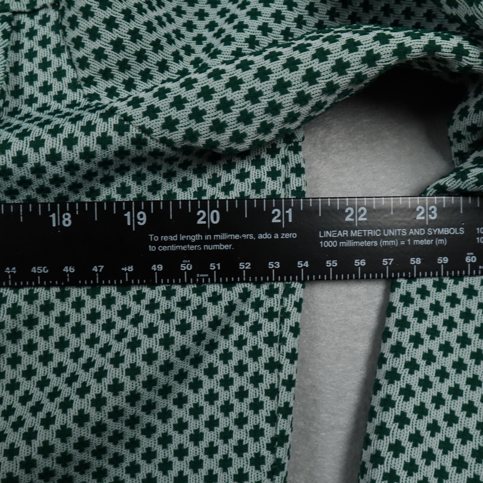 Vtg 70s MLM Mayer Lang Marquis Retro Green Geometric Button Shirt Womens Medium*