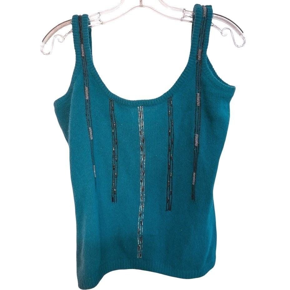 Vintage Mirrors of Krizia Lambswool Angora Knit Tank Top 80s Knit Quiet Luxury M