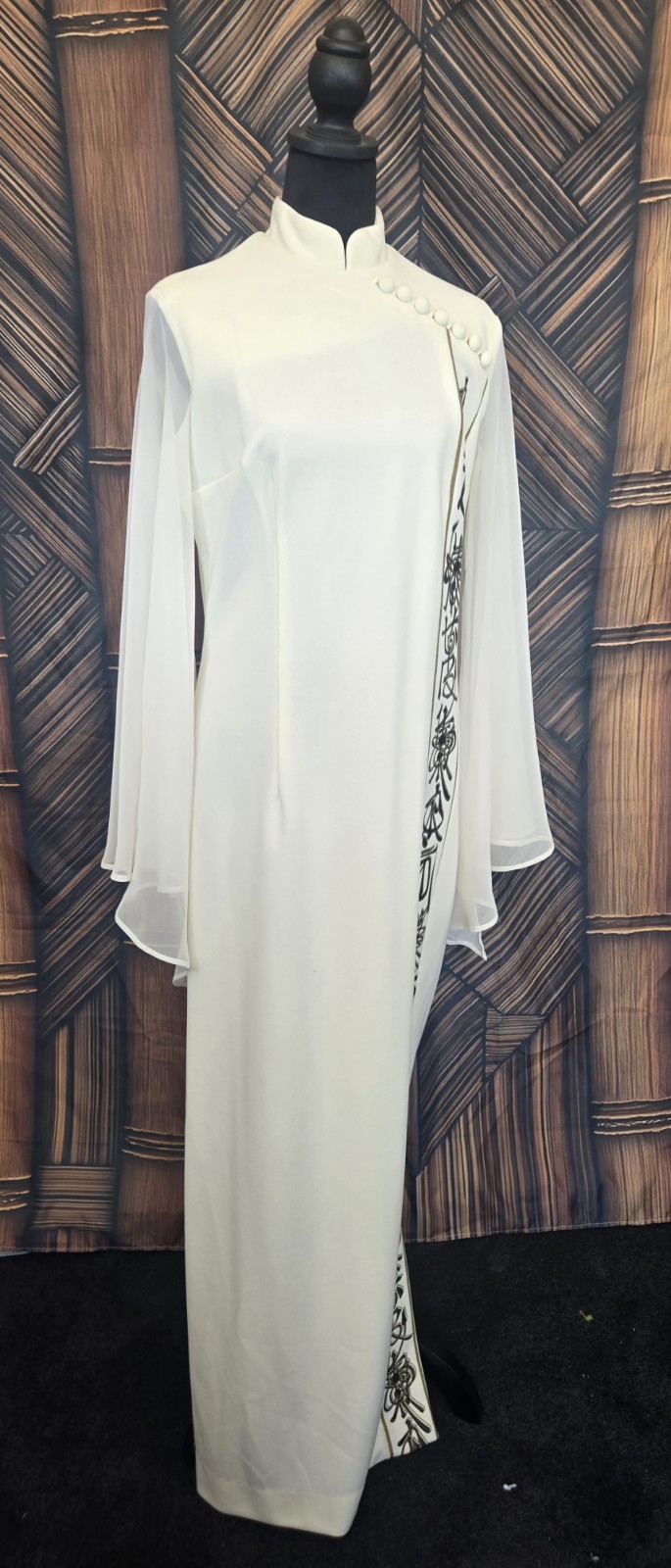 Vintage Alfred Shaheen Asian Inspired Hawaiian Maxi Aloha Dress w6040