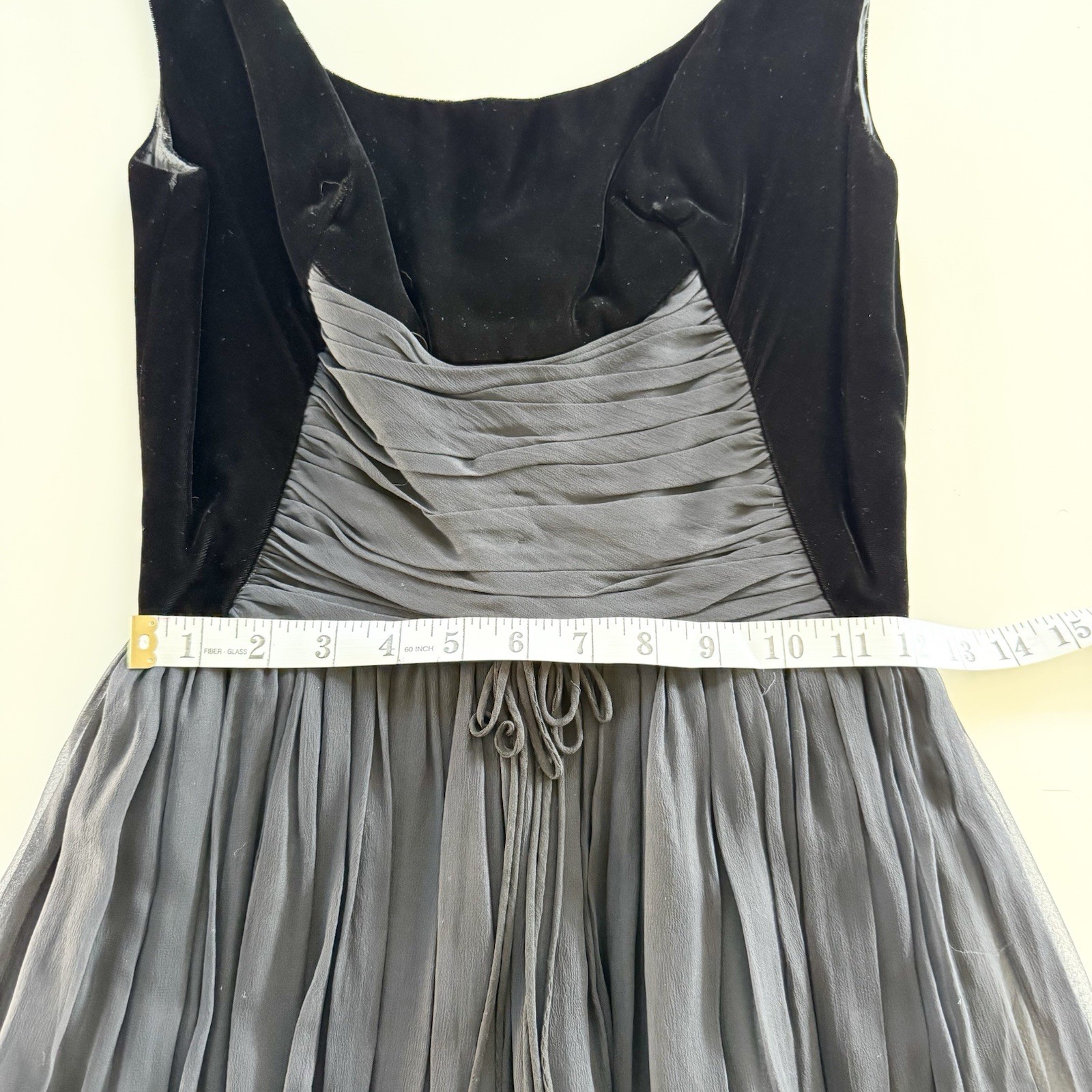 Vintage Union Made Darling Black Midi Dress Size 00 EST 1950s Antique Frock