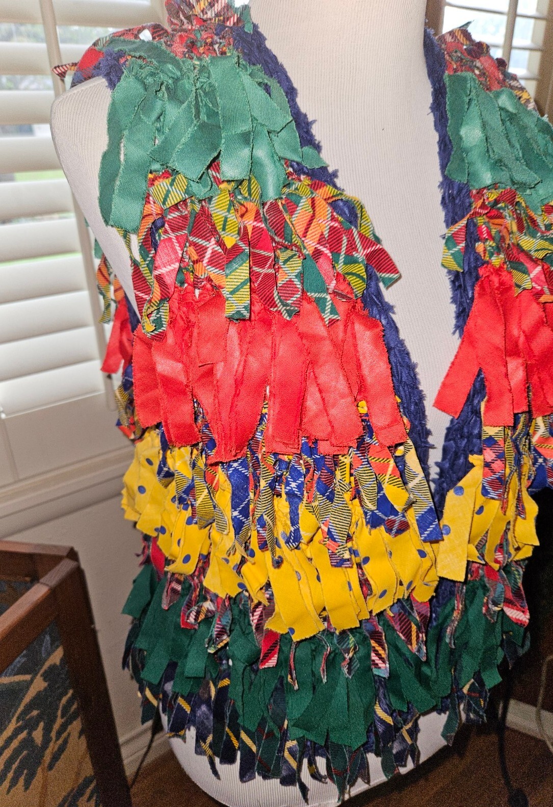 VTG 1989 Estelle Gracer Hippie Rag Rug Artisan Vest Multicolored Open Size S