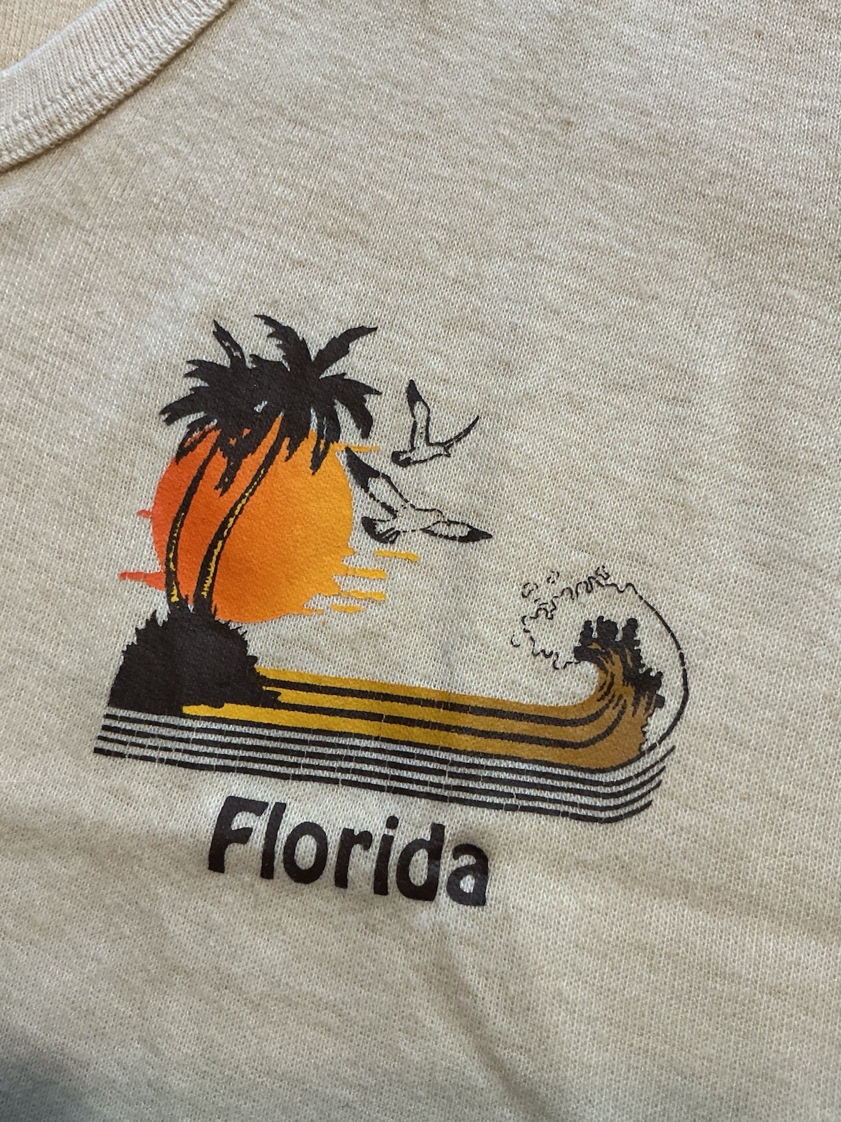 Vintage 70s Breakaway Florida Souvenir Travel Ringer 50/50 Single Stitch T-Shirt