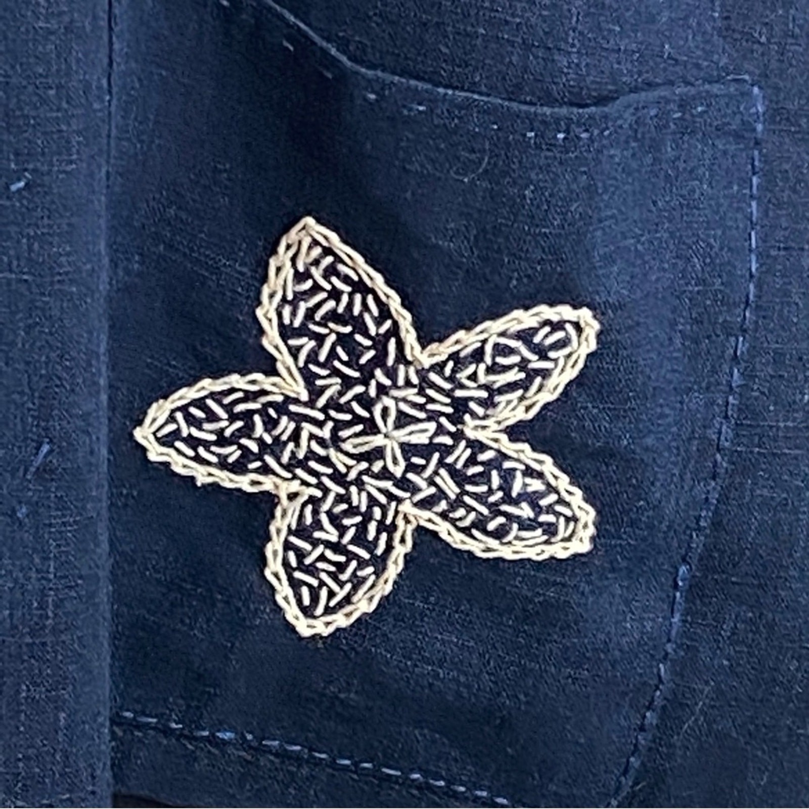 Boho Womens Handmade Lightweight Indigo Batik Jacket Size M/L Art to Wear