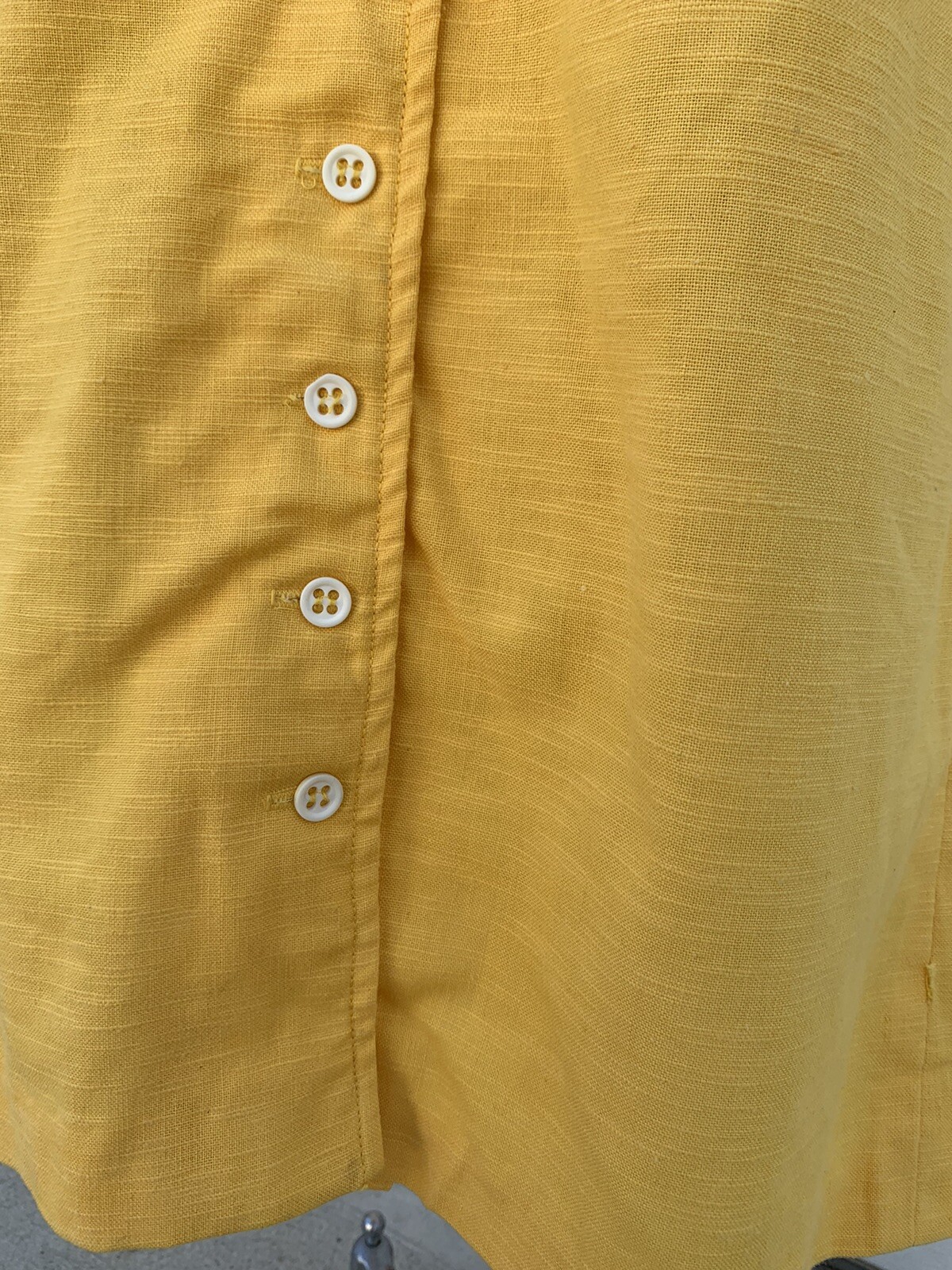 Vintage 60’s 70s S. HOWARD HIRSCH Pintuck Sunflower Yellow Utility Dress XS/S