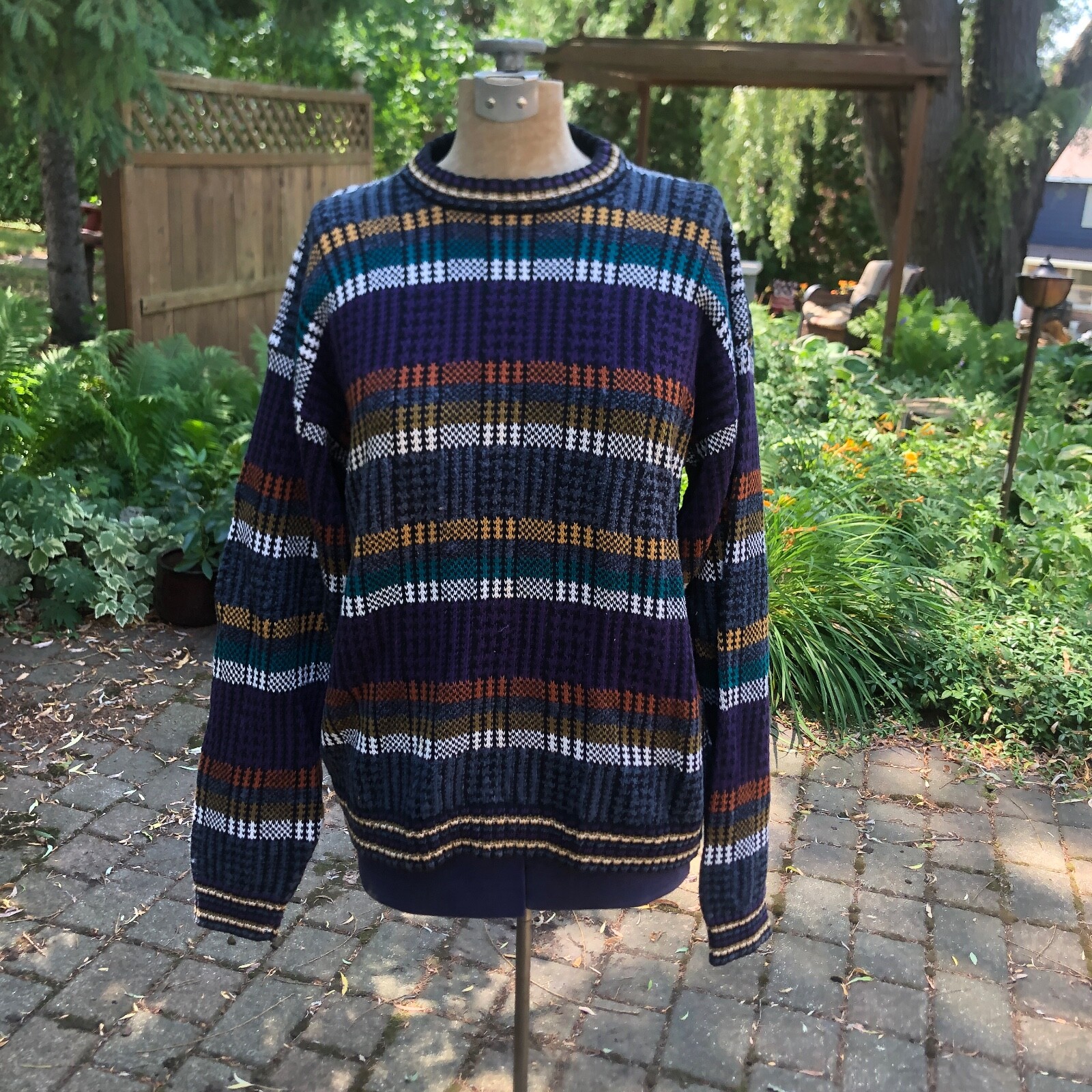 Concrete Mix Brand Stripped Sweater 1980’s Vintage Estate Sale Find