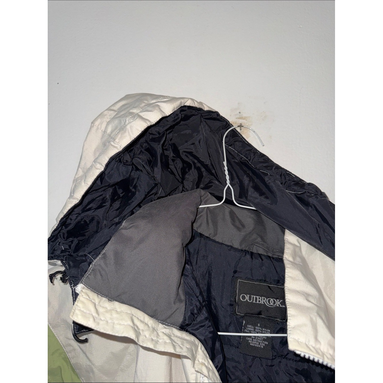 Vintage 90s Outbrook Colorblock Puffer Ski Jacket Black Cream Green Size Small