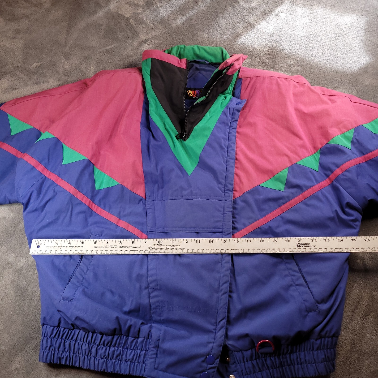 Vtg 90s Womens Kaotic by Andy Johns Large Wind Breaker Ski Puffer Jacket Coat