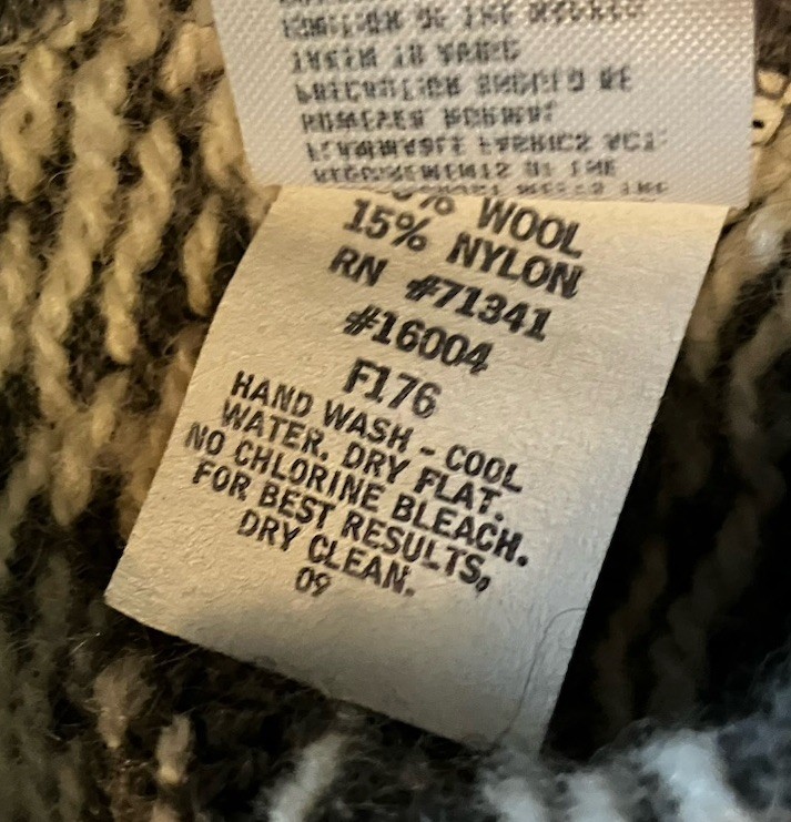 Vintage LL Bean Cardigan Sweater Womens Sz S Wool Nylon Gray/Red Fair Isle USA