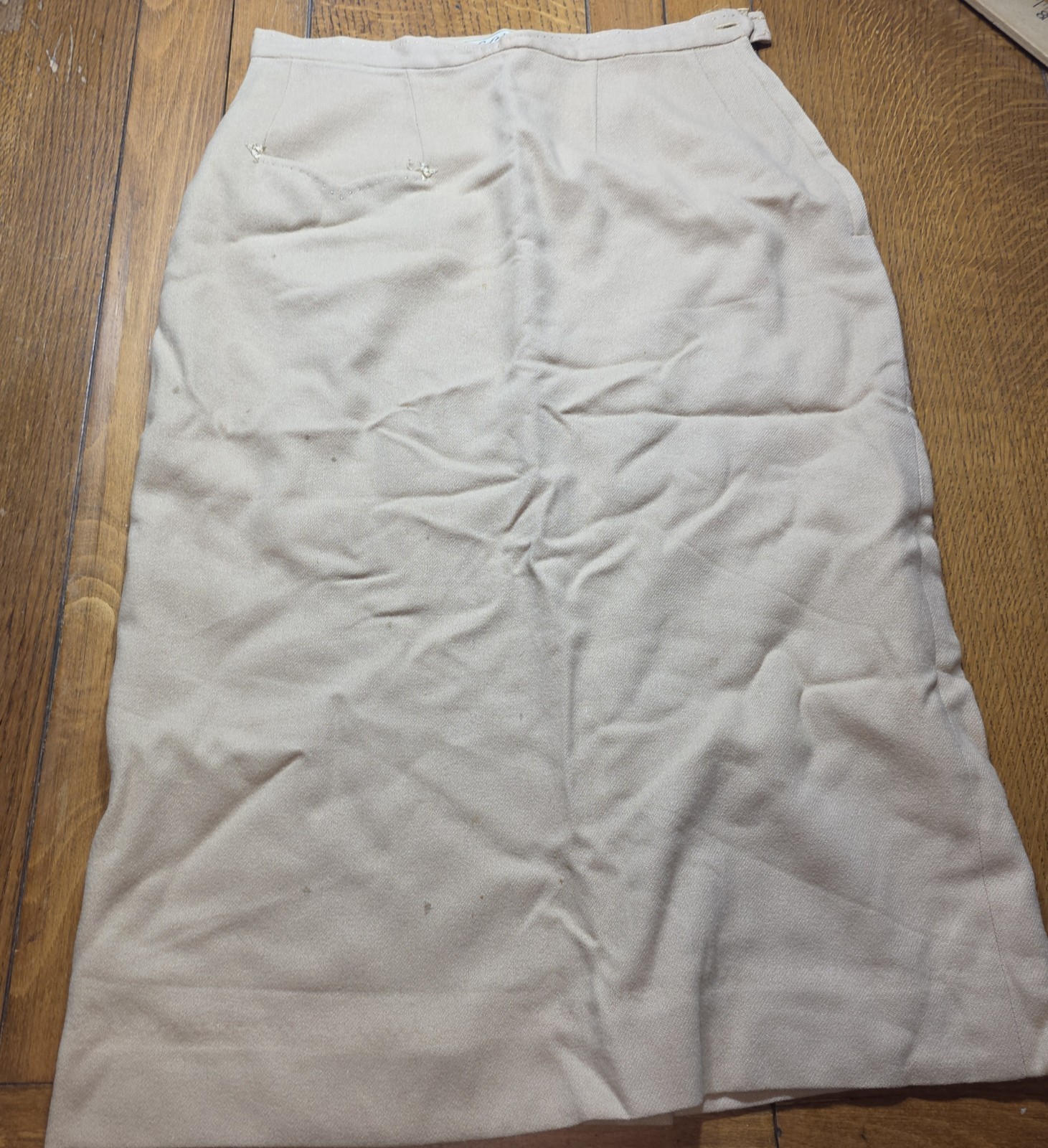 Vintage 60s Lofties by Lawrence Tan Leaf Embroidered Wool Skirt 28″ Waist