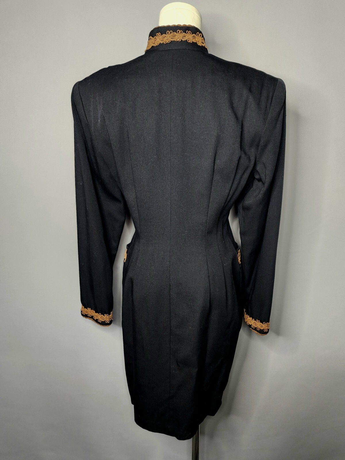1980 Vintage Althuser Black Dress/Jacket- Retro, ALt, Hipster, Steampunk, Goth