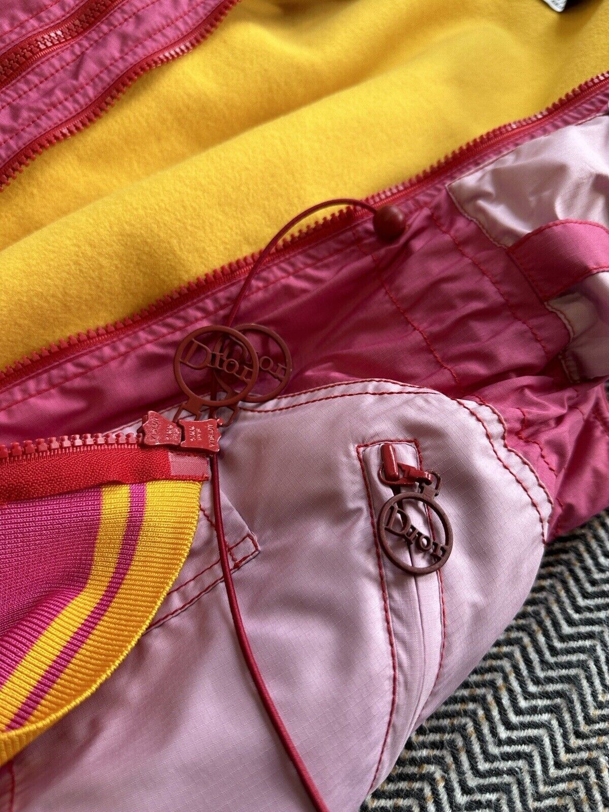 DDP Vintage Christian Dior Boutique Y2K Parachute Women Zip Vest Archive sz US8