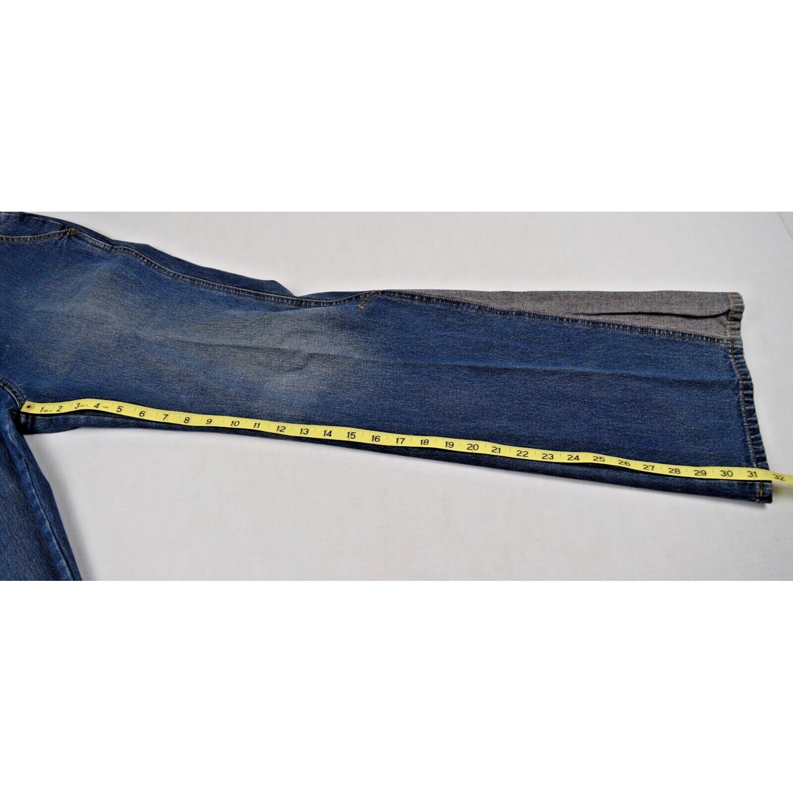 Vintage Guess Jeans 32 x 32 90s Blue 2 Tone High Waist Flared Leg No Belt Loops