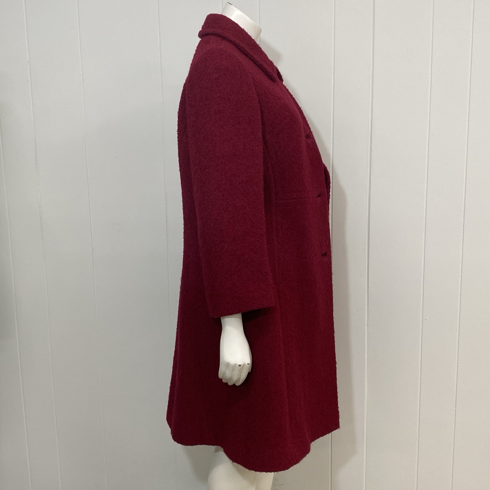 Vintage Union Made 60’s Coat Womens S/M Pink Boucle 3/4 Sleeve Classic Timeless